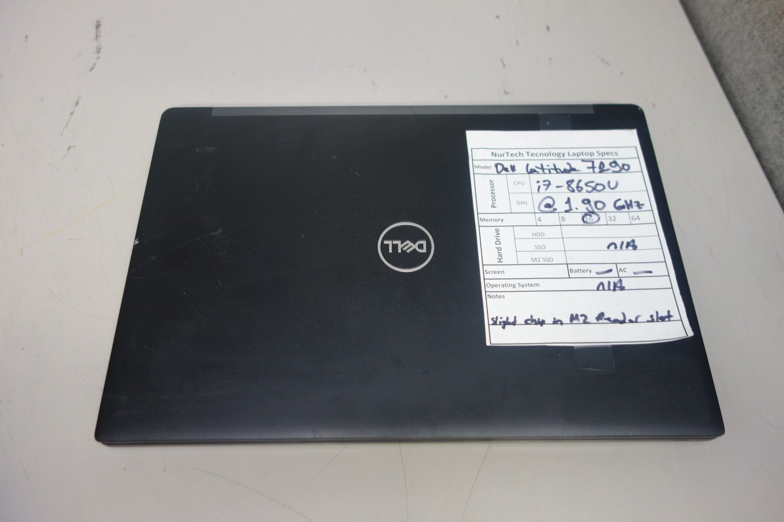 Dell Latitude 7290 12.5″ i7-8650U 1.9GHz 16GB Laptop [NO HDD/BTRY/AC/OS]