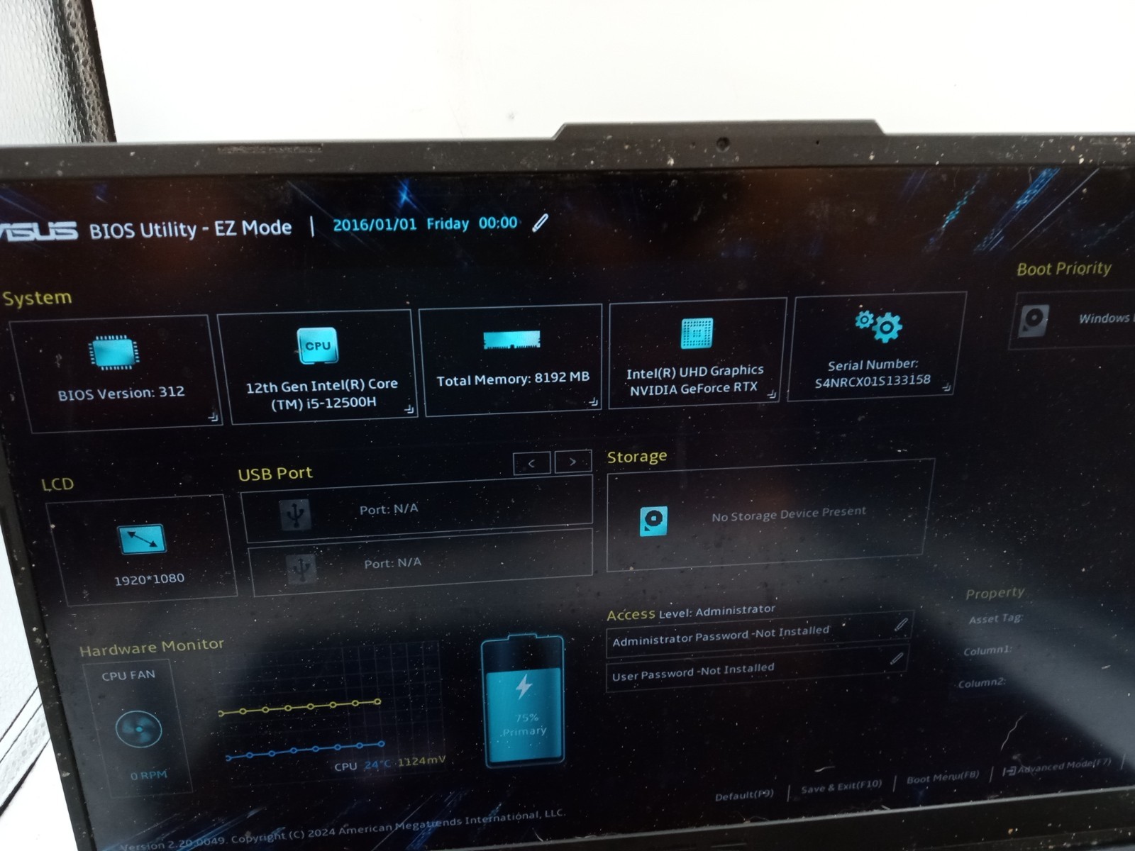 Asus TUF Gaming FX707ZC 17.3″ Intel i5-12500H Nvidia RTX 3050 -BOOTS -READ!!