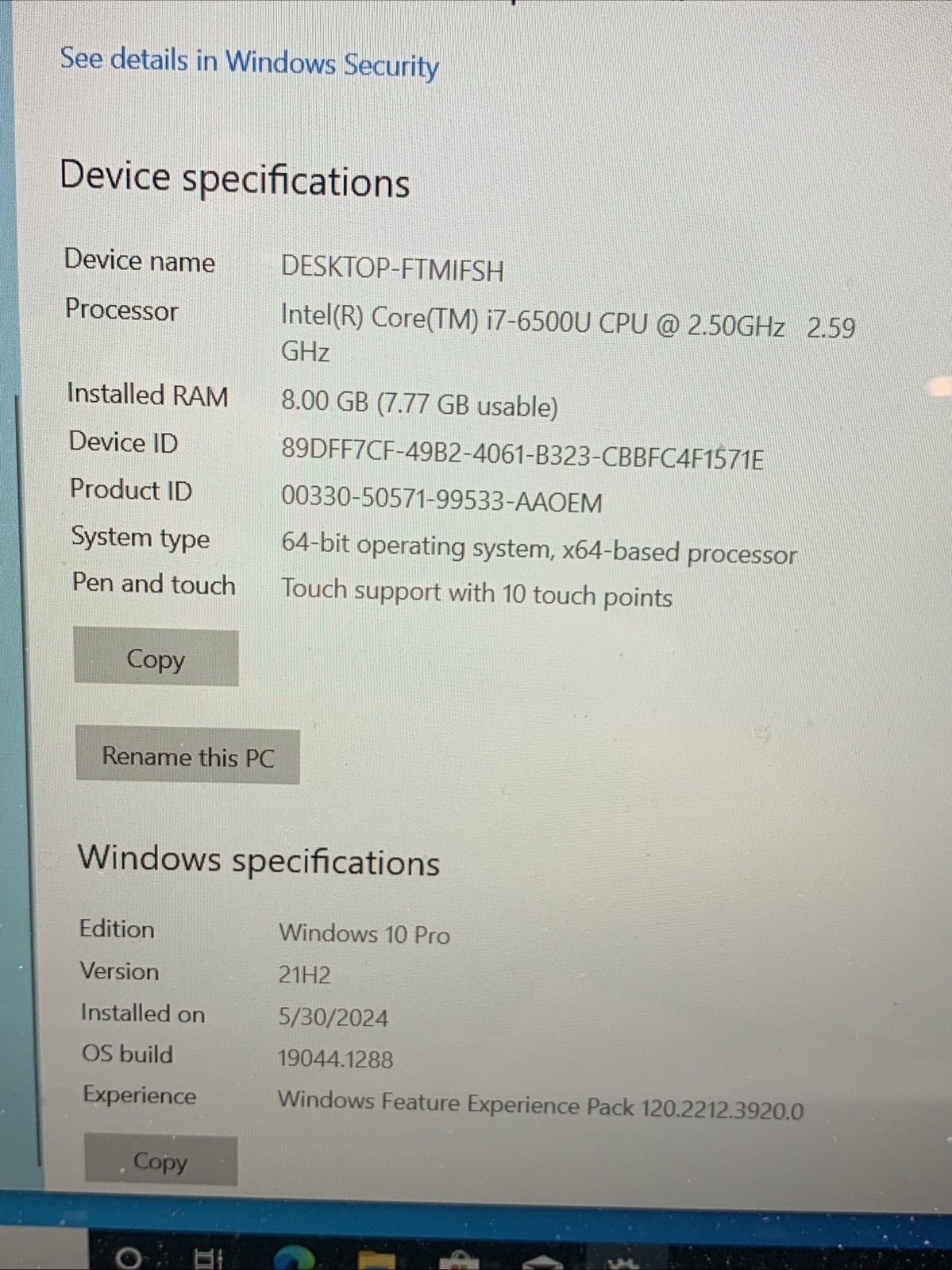 LENOVO EDGE 2 1580 FHD Touchscreen INTEL CORE I7-6500U 120GB 8GB NO OS – Read