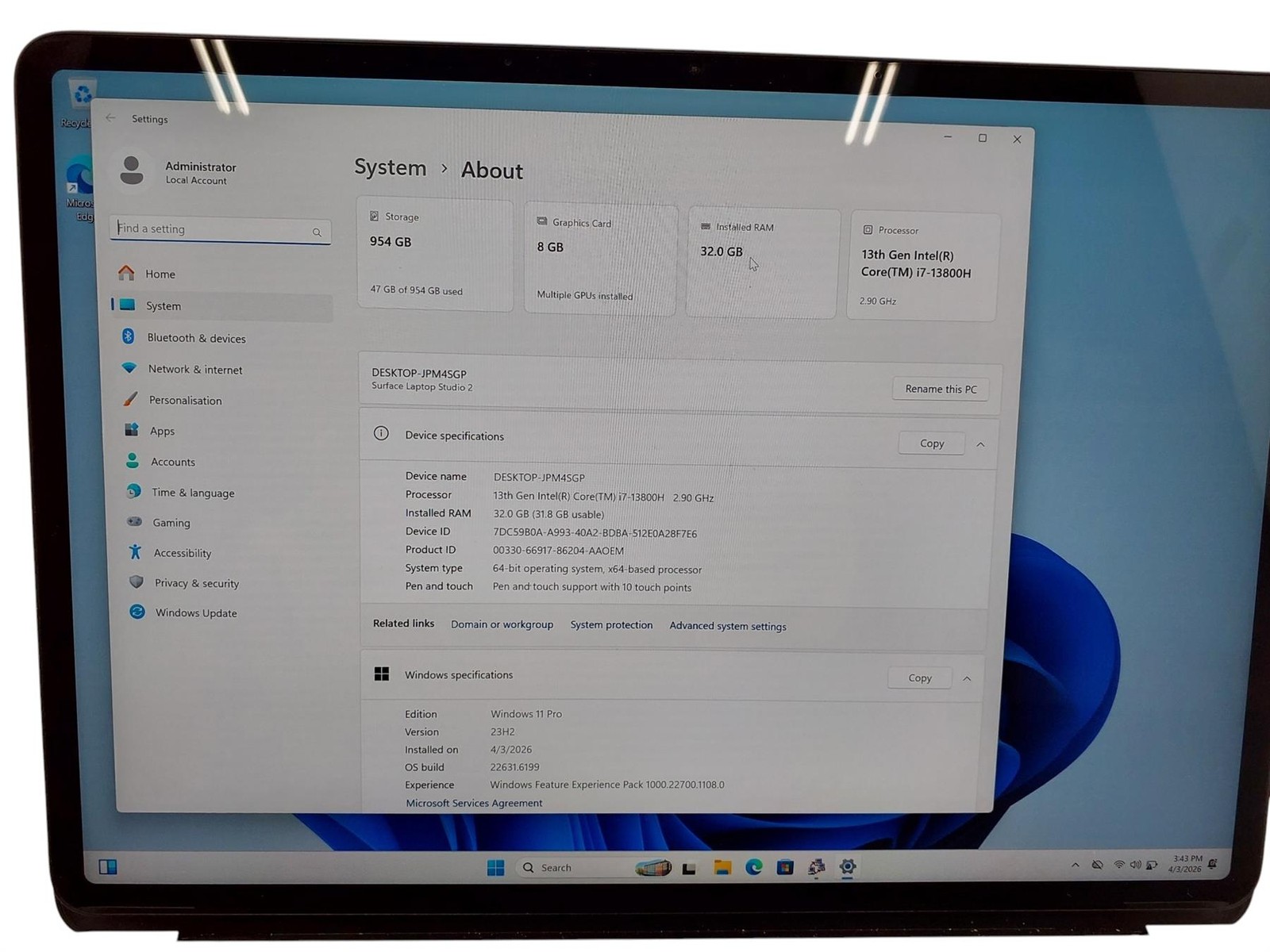 Microsoft Laptop Studio 2 Core i7-13800H 32GB 1TB Nvidia RTX 2000 Ada