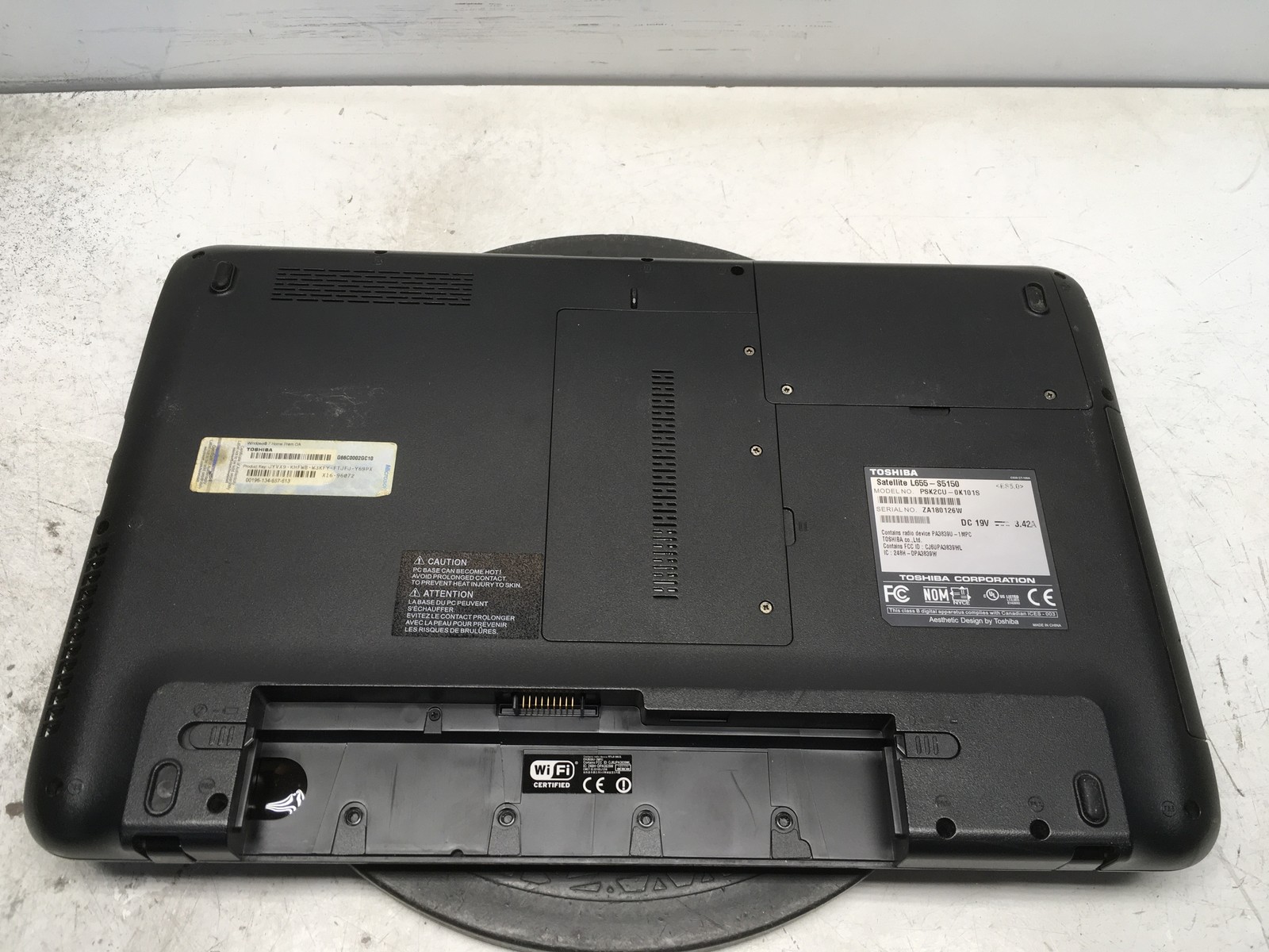Toshiba Satellite L655-S5150 Intel Pentium P6200 2.13GHz 4 GB NO HDD No Batt