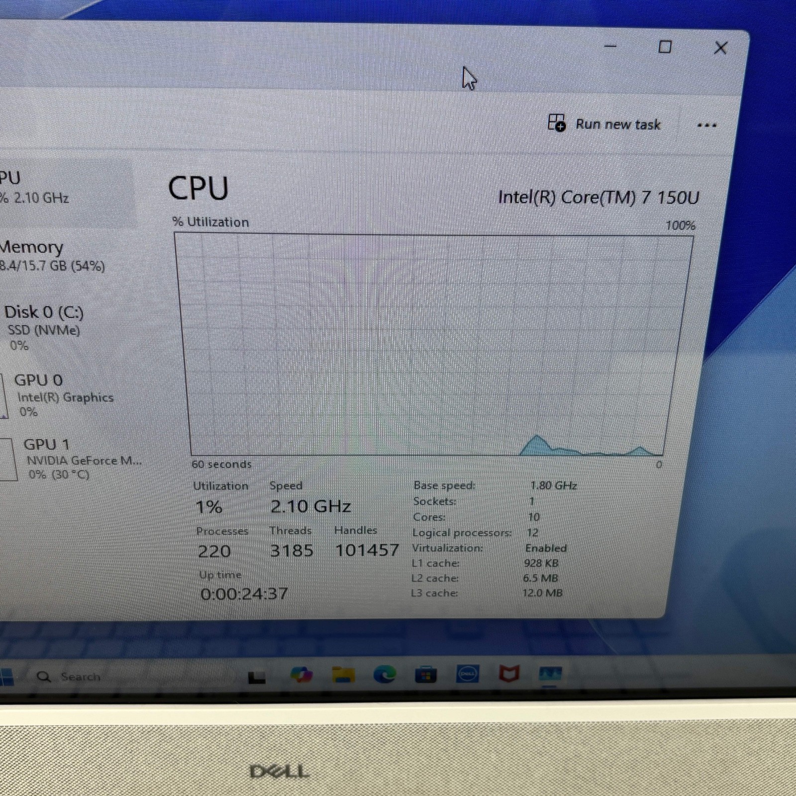 Dell W28C 27″ Core 7 150U 1.80GHz 16GB RAM 1TB SSD NVIDIA Geforce MX570 A