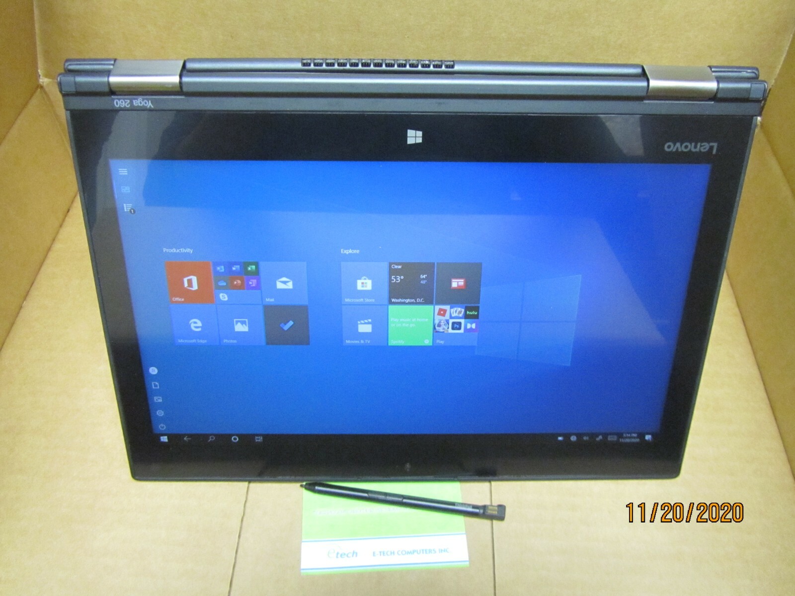 Lenovo ThinkPad Yoga 260 i5-6300U 8GB 512GB SSD 12.5″ FHD 1920×1080 Touch LCD