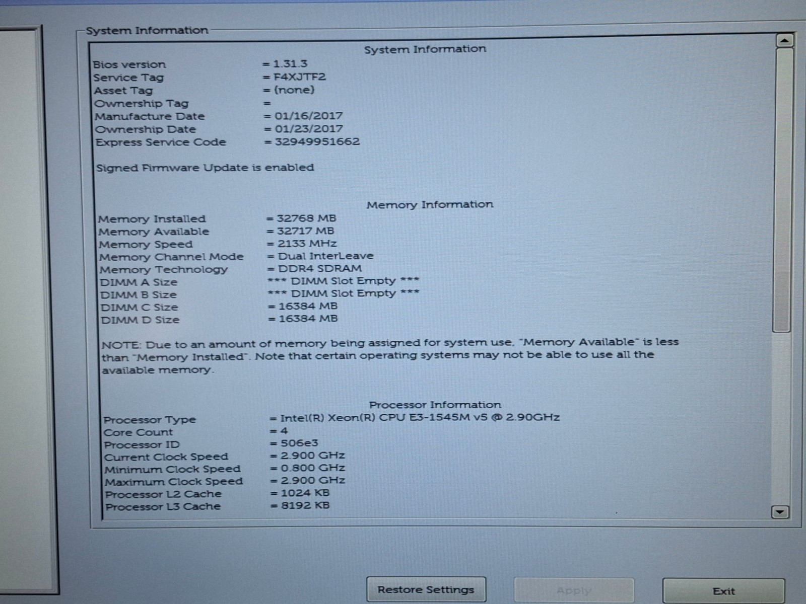 Dell Precision 7510 E3-1545M 256GB SSD 15.6″ Quadro M2000M Windows 10 Pro Laptop