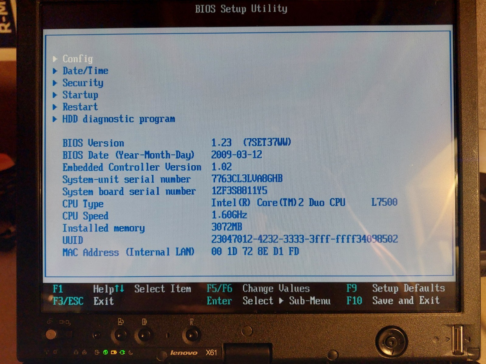 Lenovo X61 ThinkPad L7500 Core 2 Duo CPU + ULTRABASE LENOVO renewd