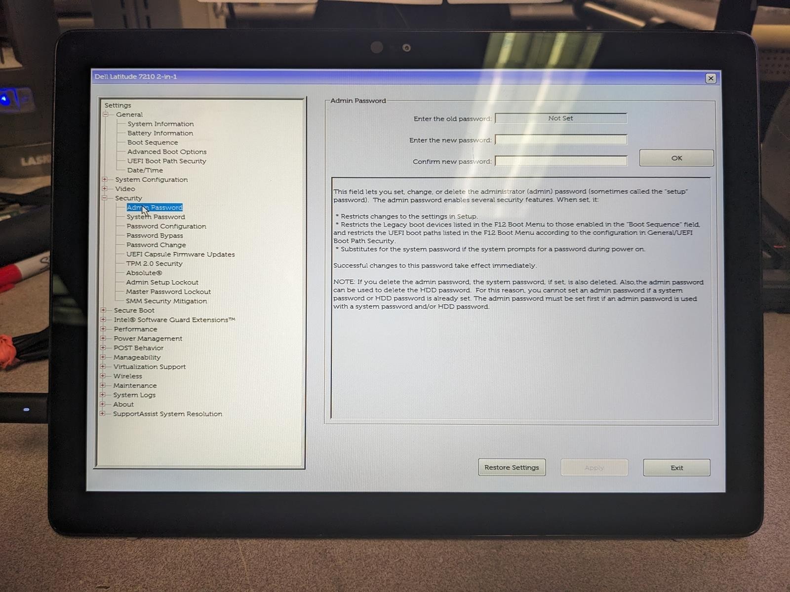DELL LATITUDE 7210 2-IN-1 i5-10310U @ 1.70GHz, 8GB RAM, NO HDD/OS