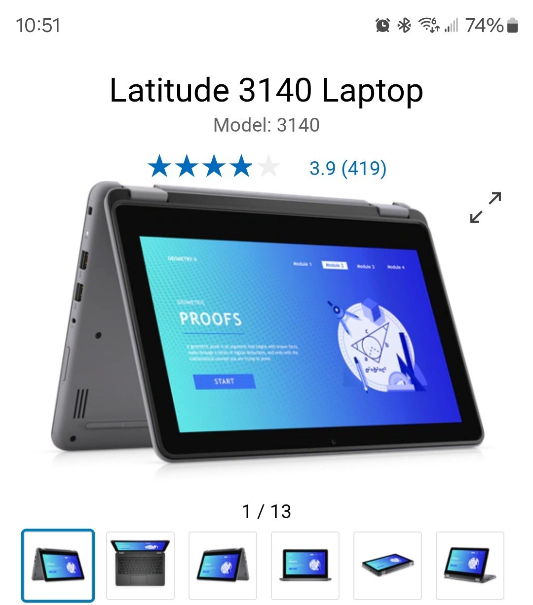 NEW DELL 3140 LATITUDE LAPTOP COMPUTER