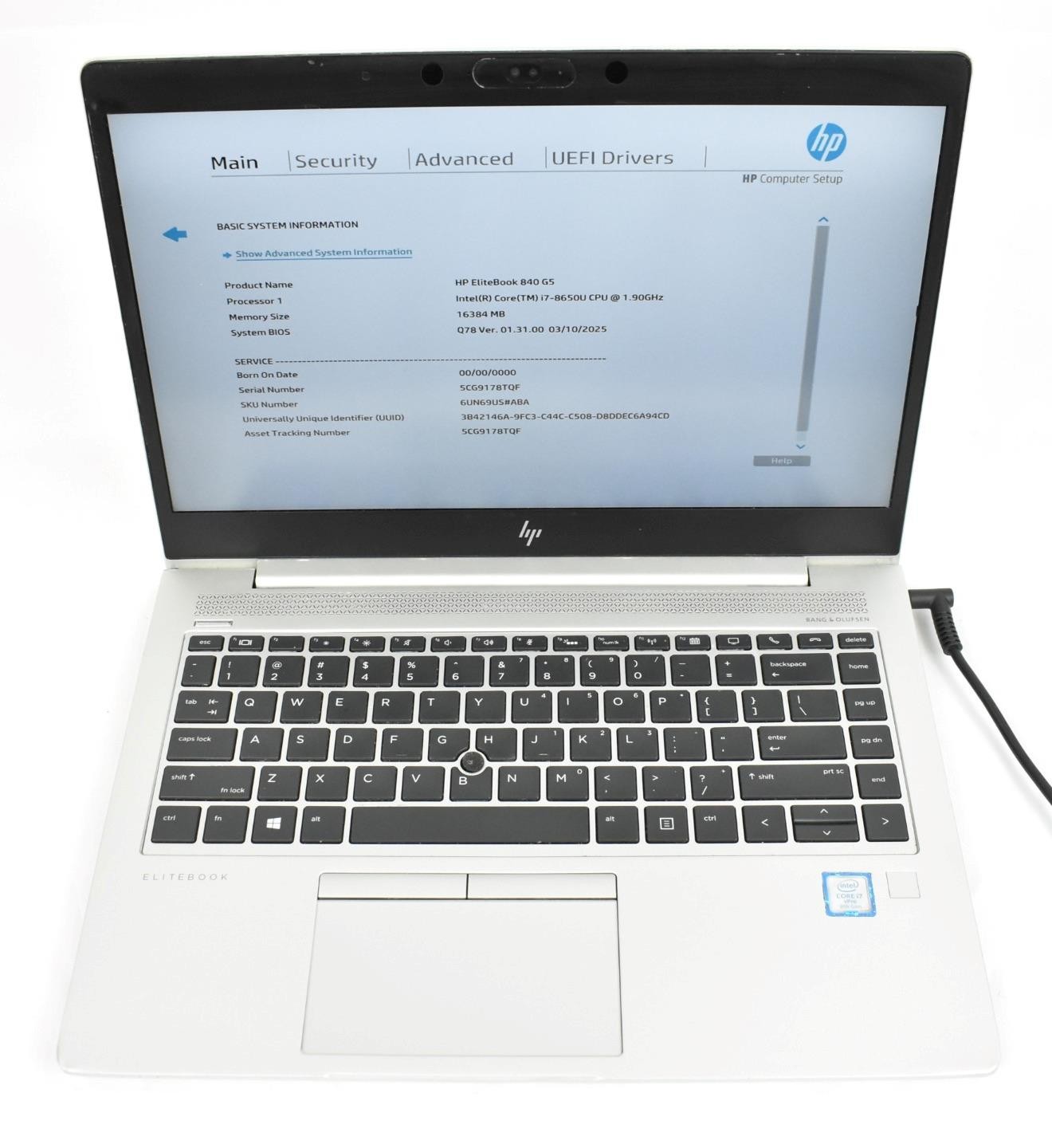HP EliteBook 840 G5 Laptop i7-8650U 1.9GHz 16GB 256GB SSD 14″ No OS *See Details