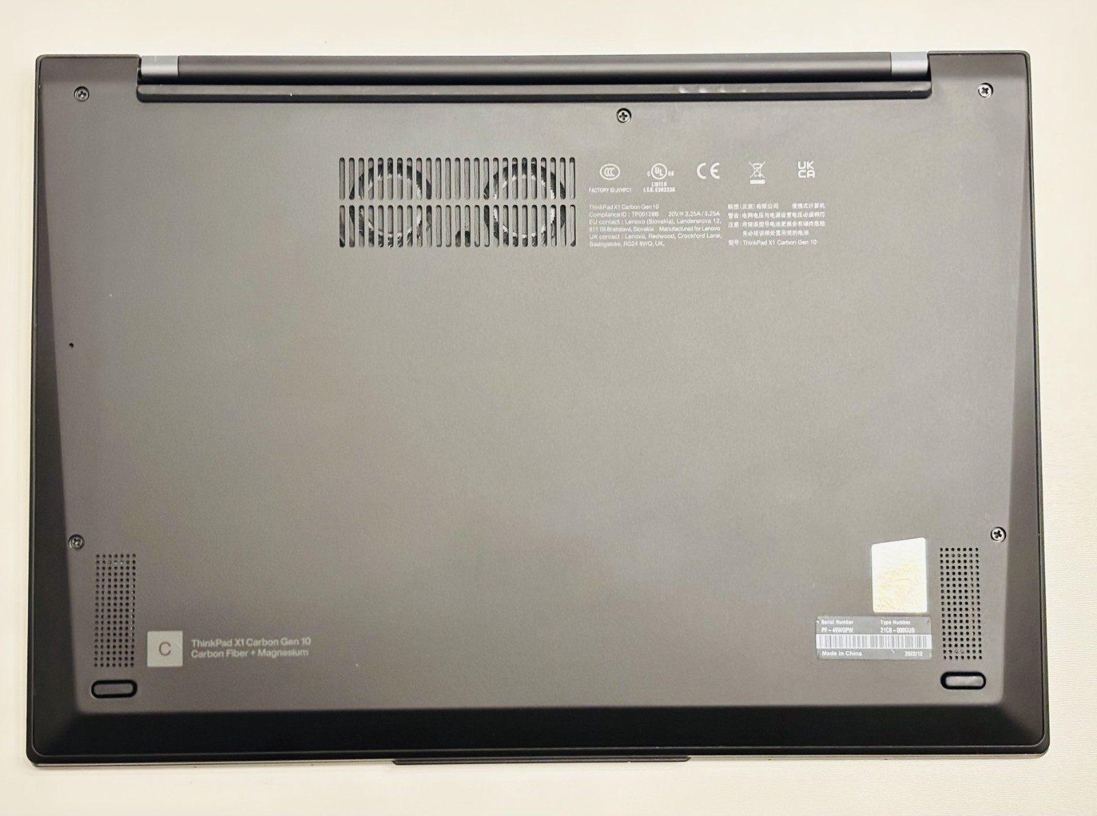 lenovo thinkpad x1 carbon gen 10 intel i5-1250p iris xe graphics 16gb 512gb nvme