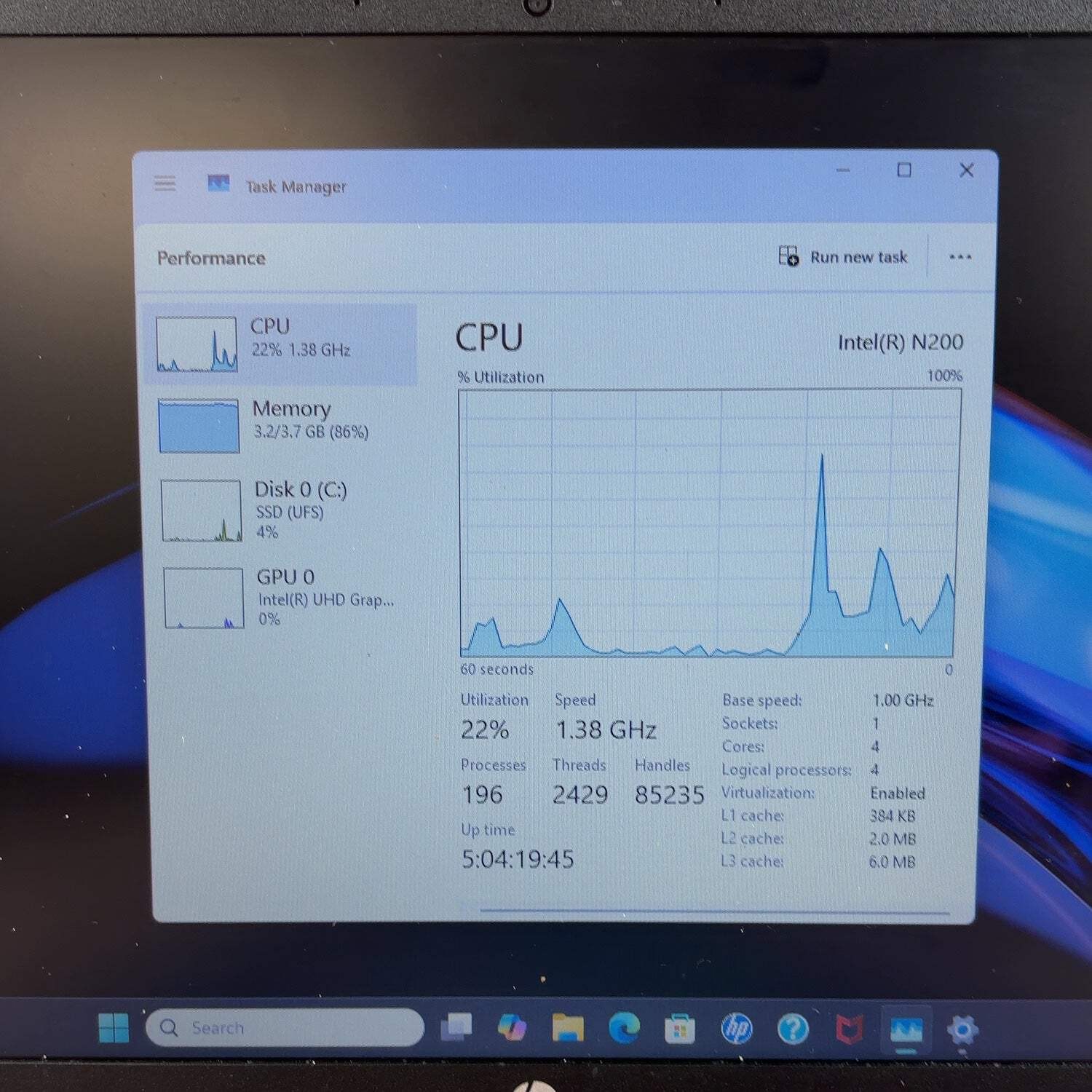 HP Laptop 15-FD0083WM 15.6″ N200 1.0GHz 4GB RAM 128GB SSD