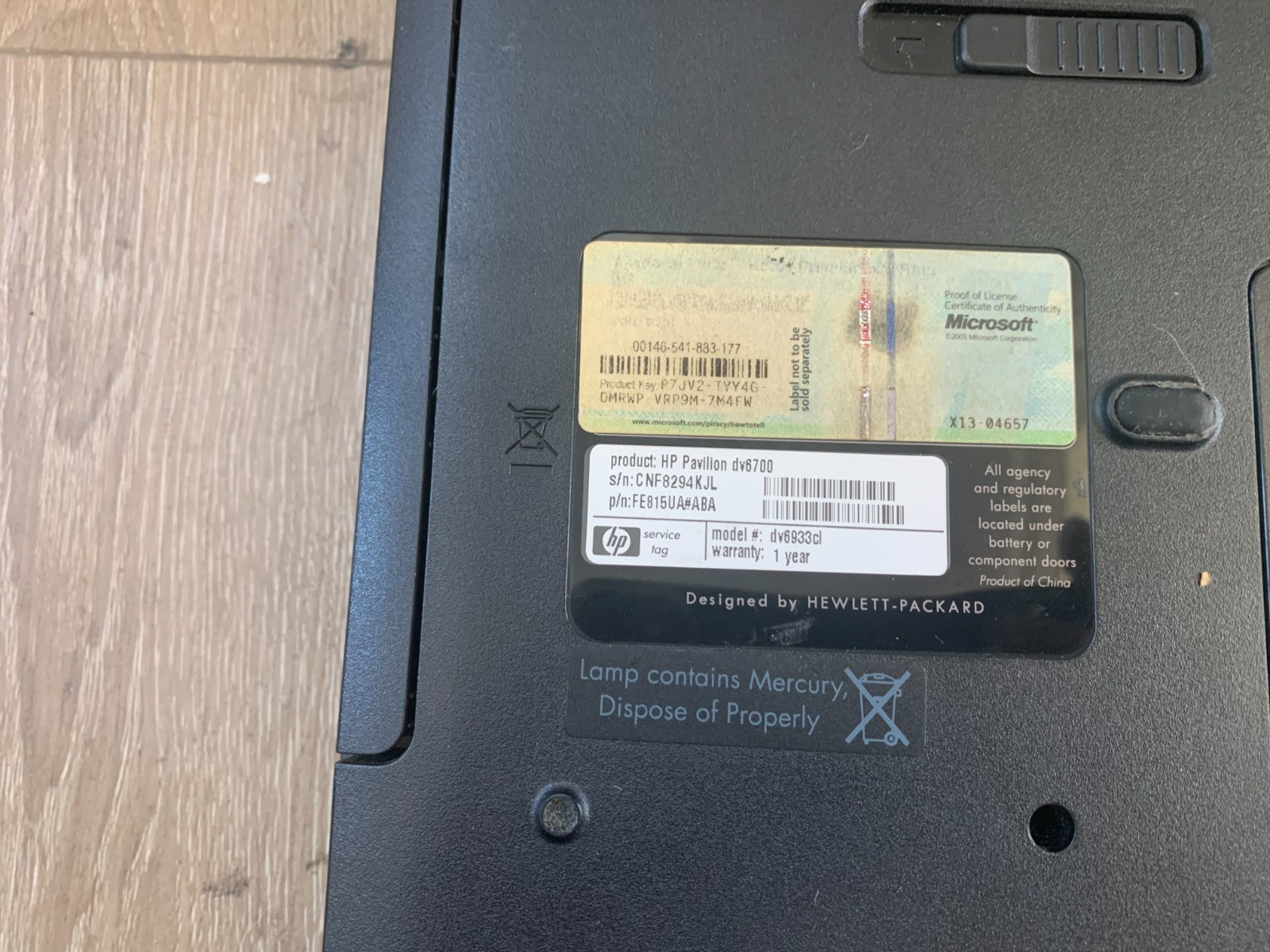 HP Pailion dv6000 15.4″ Intel Core 2 Duo T5750 2.00GHz 4GB RAM 100GB HDD Win 7