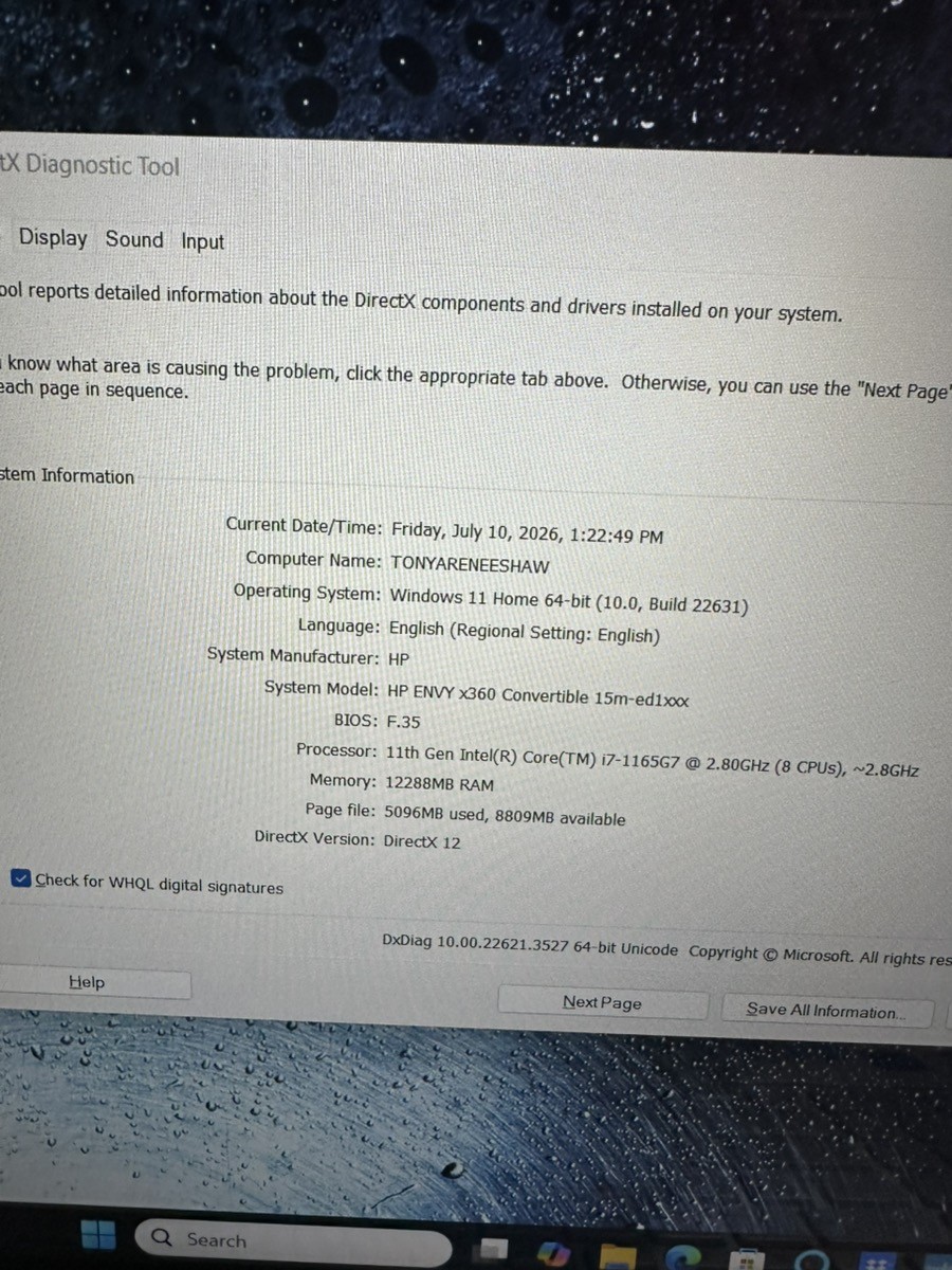 HP Envy x360 15m-ed1023dx 15.6″ Touch i7-1165G7 12GB 512GB SSD (se-j (PBR122116)