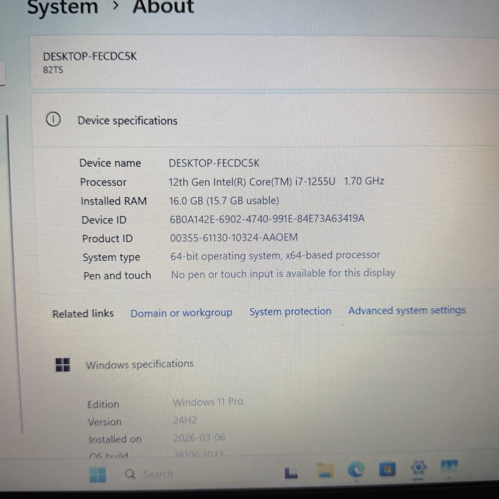 Lenovo Laptop V14 G3 IAP 14″ 12th Gen Core i7-1255U 16GB DDR4 512GB NVMe Win 11