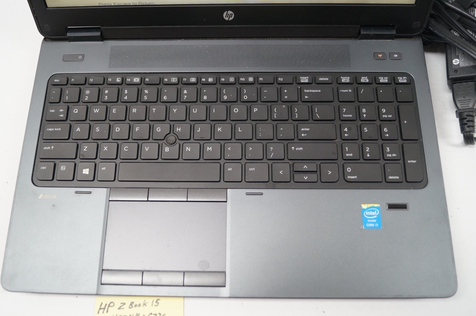 HP HSTNN-C77C ZBook 15 15.5″ 8GB RAM 2.4GHz No HD No Battery WORKING PoR E113