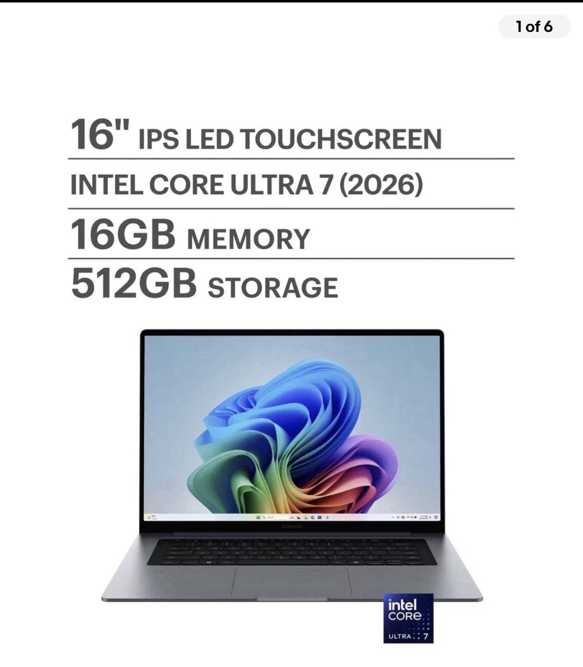 Samsung Galaxy Book6 16″ IPS Laptop Intel Core Ultra 7 355 16GB Ram 512GB SSD