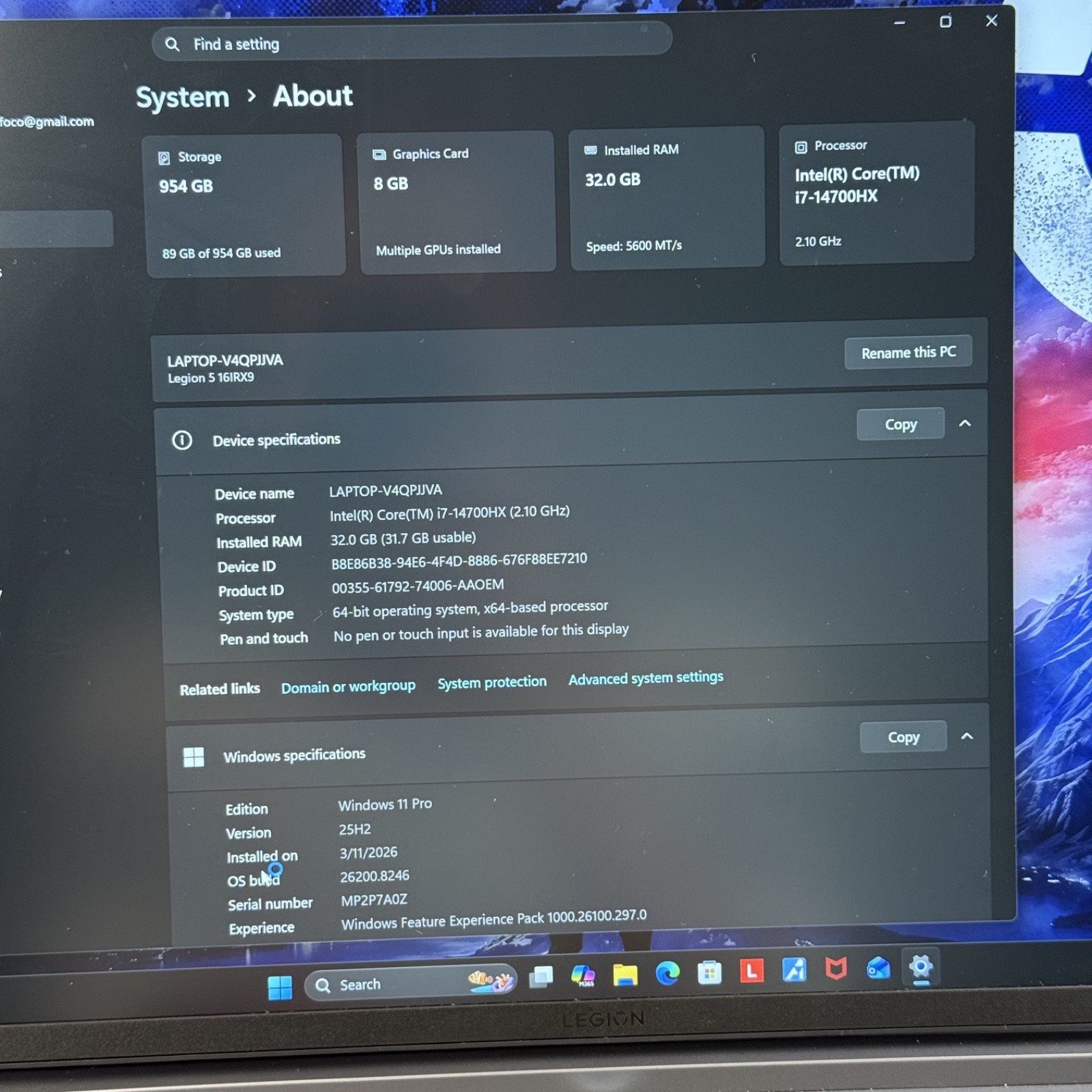 Lenovo Legion 5 16IRX9 16″ Laptop Intel i7-14700HX RTX 4070 32GB 1TB Win 11 Pro