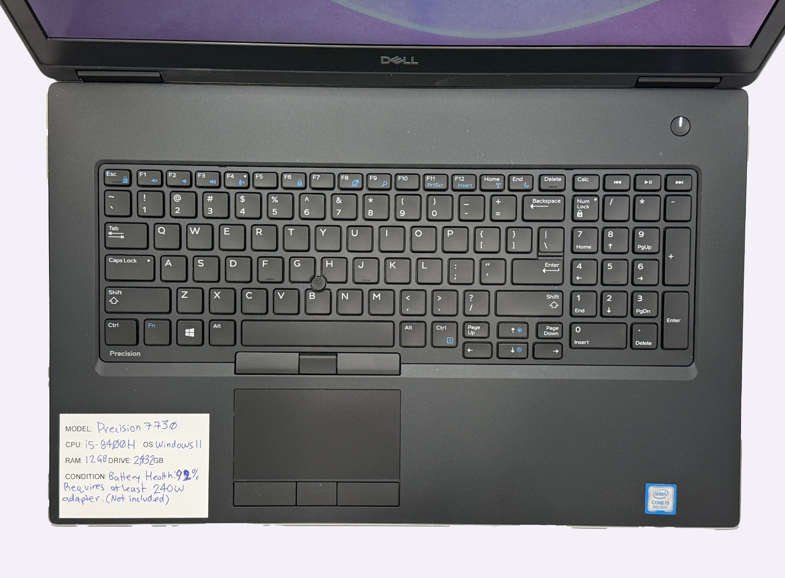 Dell Precision 7730 i5-8400H 2.5GHz 12GB RAM 2.375TB SSD