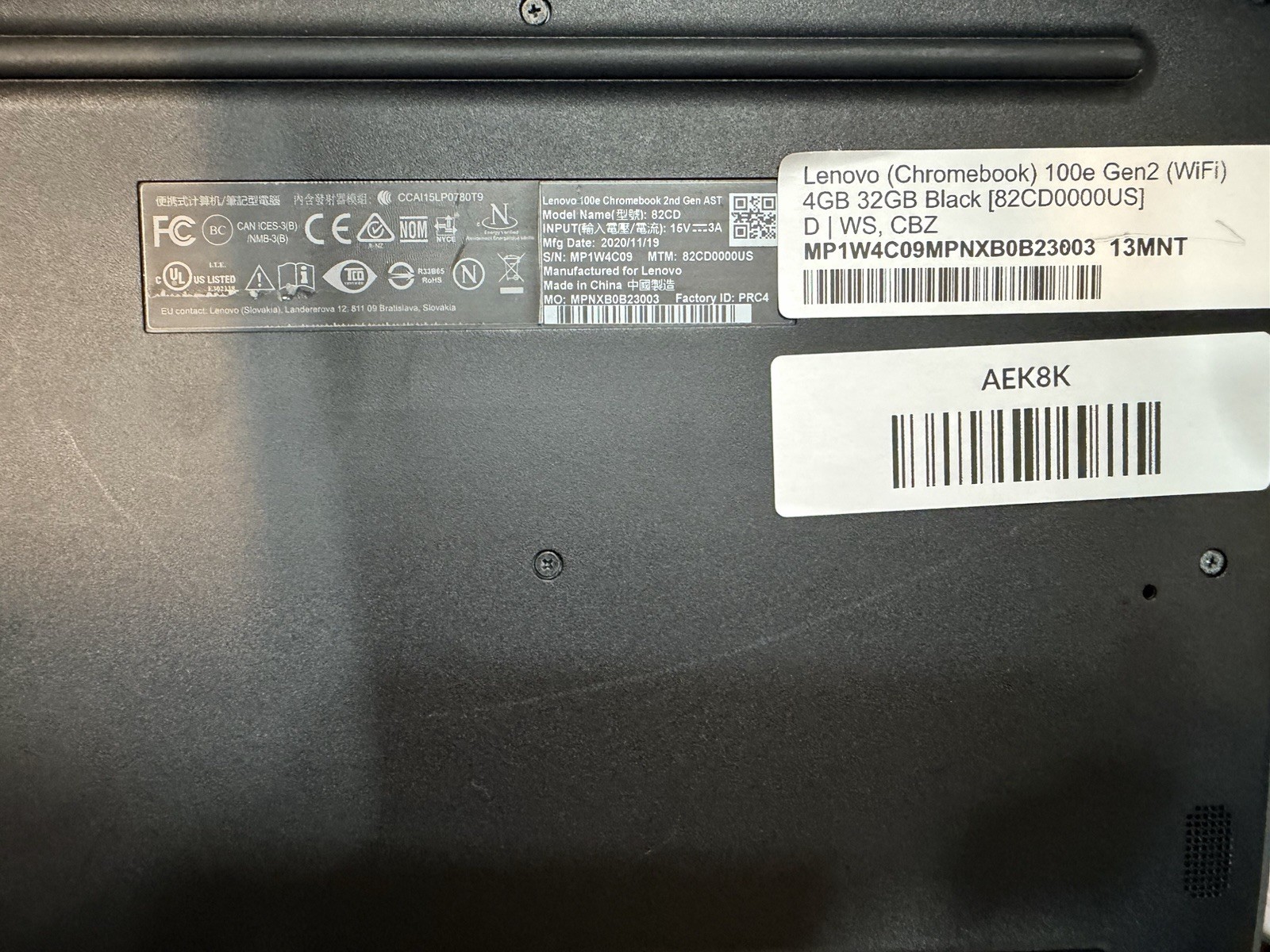 Lenovo 100e Chromebook 2nd Gen MTK 11.6″ 32GB 4GB Laptop RESET Tested