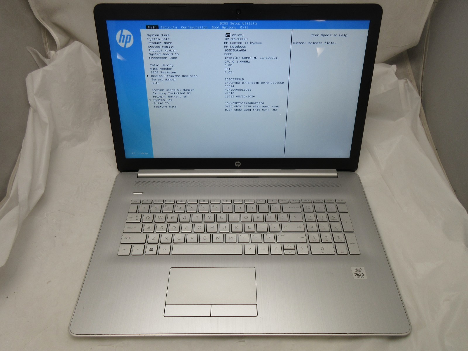 HP Pavilion 17-BY3051CL 17.3″ : i5-1035G1 1.0GHz : 8GB RAM : 256GB SSD : Grade C