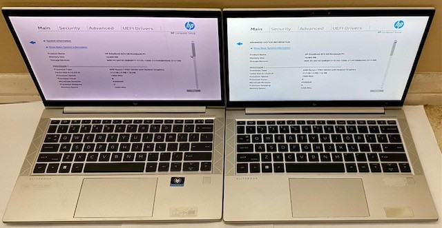 LOT 2 HP EliteBook 835 G8 AMD Ryzen 7 Pro 5850U with Radeon Graphics 16GB 512SSD