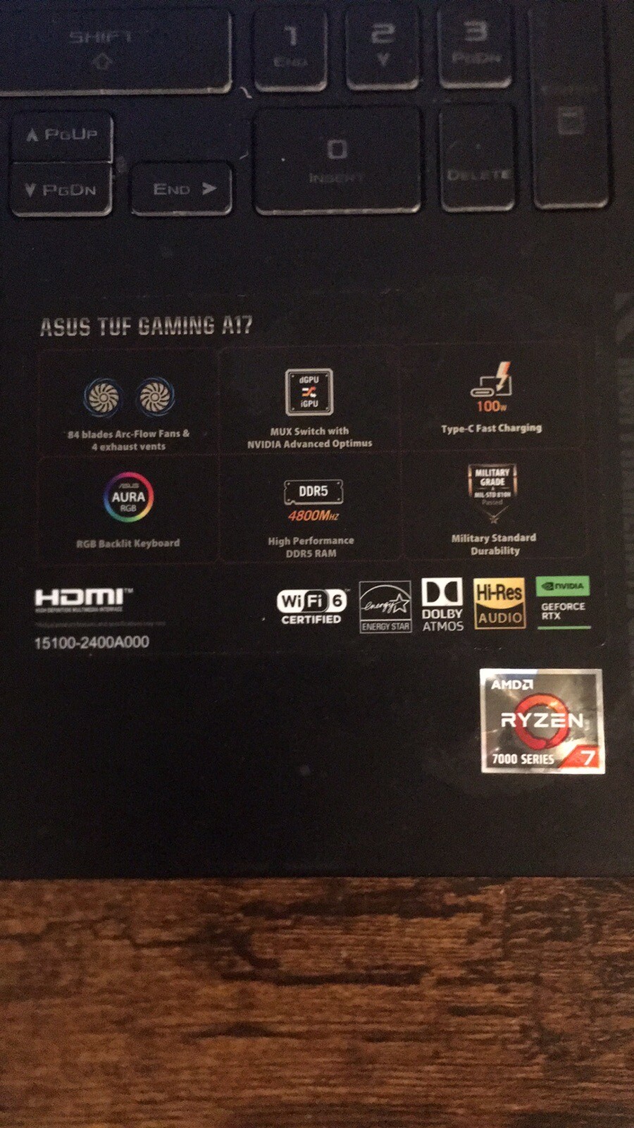ASUS TUF Gaming F17 17.3” (1TB SSD AMD Ryzen 7 7735HS 3.2GHz 16GB RAM)…