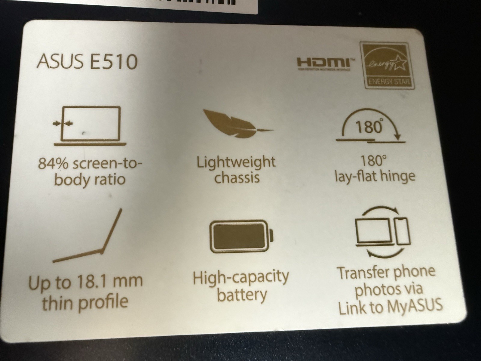 ASUS VivoBook E510KA / L510KA 15.6” FHD Laptop 128gb