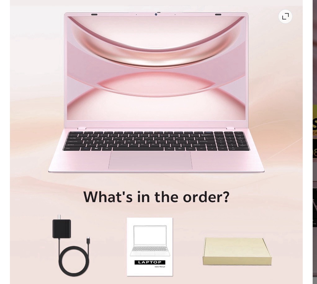 Intel 15.6″ Pink Laptop Win 11 Celeron 6500Y 12GB RAM 256GB SSD FHD