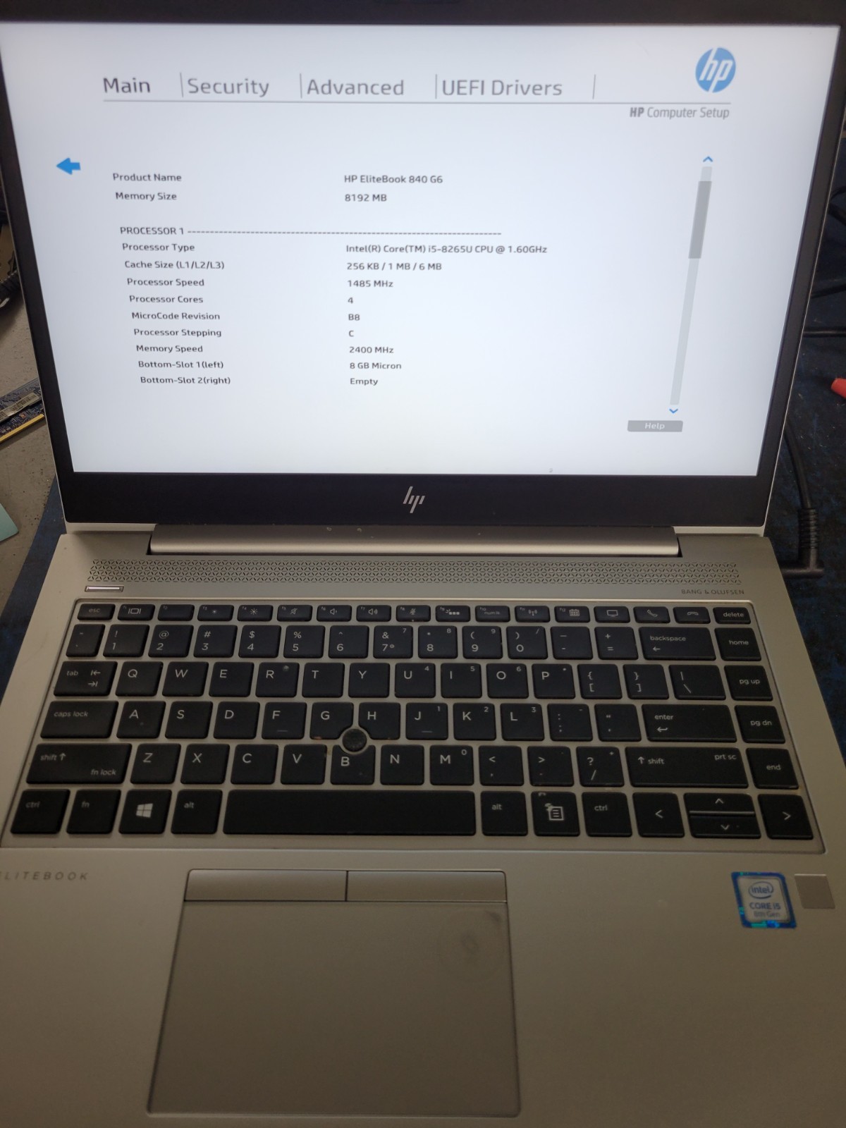 HP EliteBook 840 G6 14″ i5-8th 8GB RAM AS IS/No HDD/No OS/*BIOS* | C882