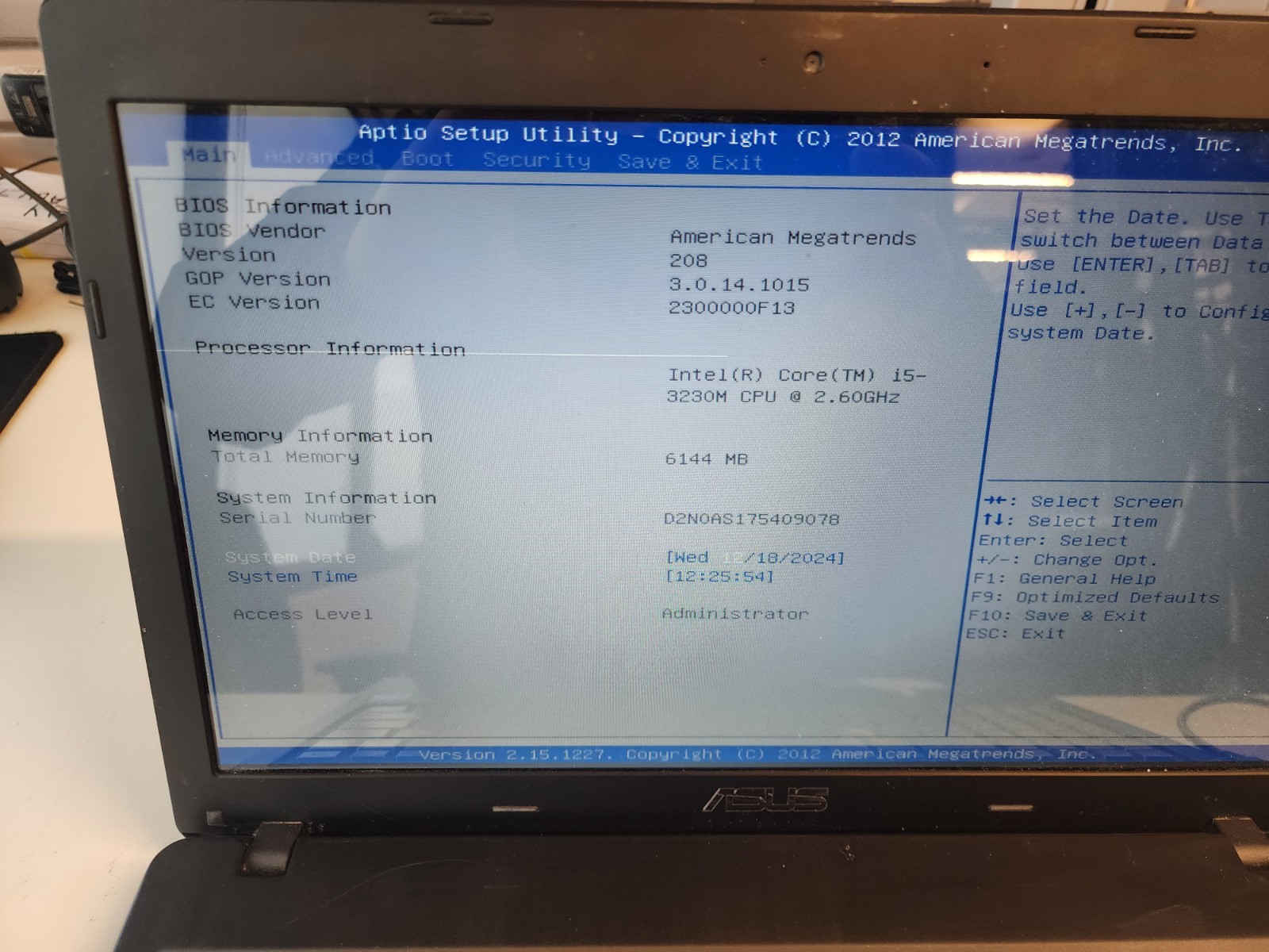 ASUS Q500A Laptop – Intel i5-3230M – 6GB RAM – No Hdd