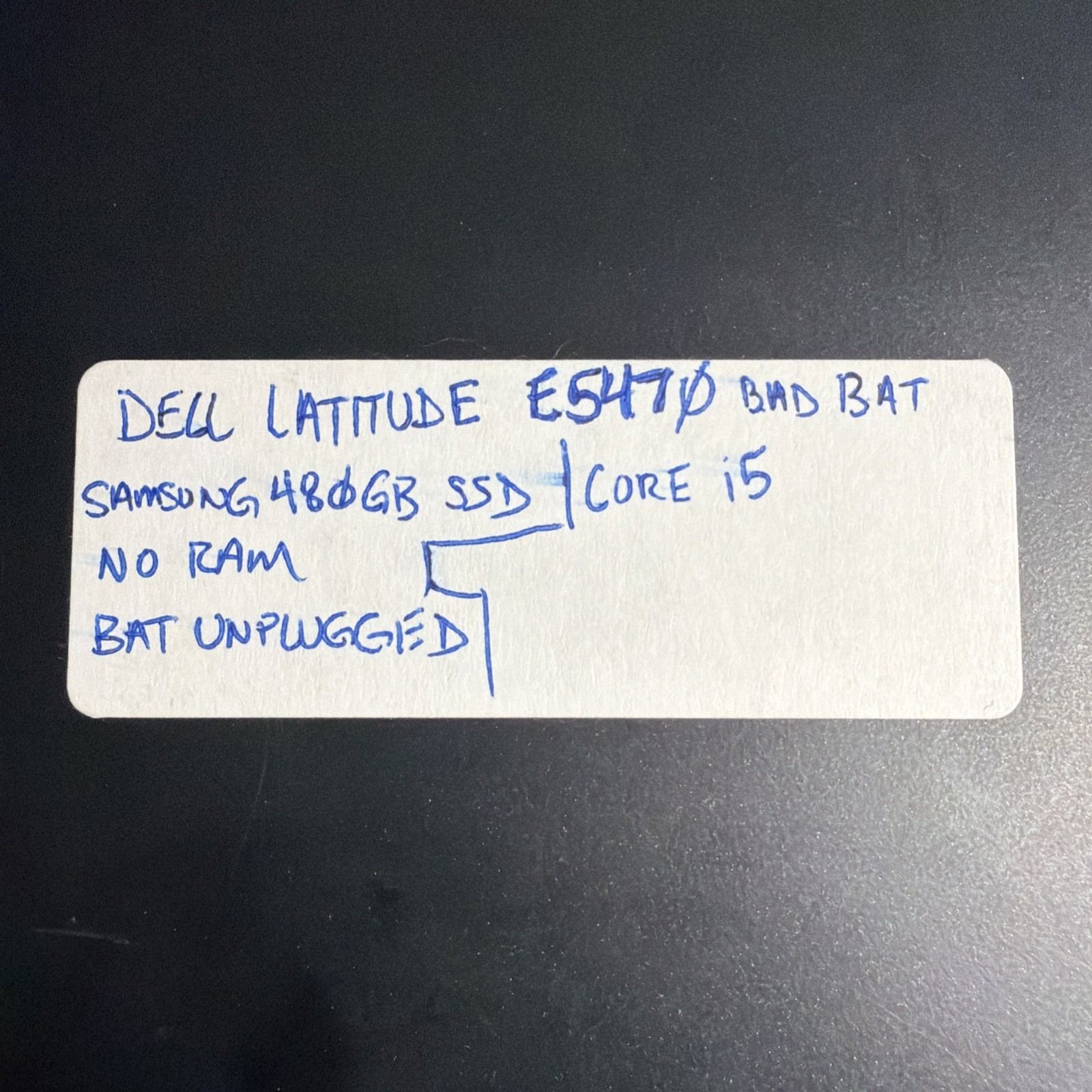Dell Latitude E5470 Core i5 No Power Samsung 480GB SSD Missing RAM AS‑IS
