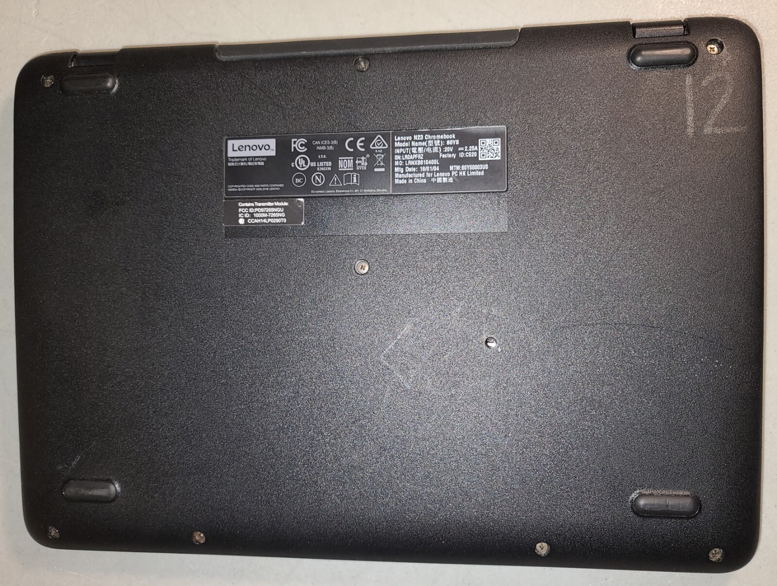Lenovo N23 Chromebook 80YS Celeron N3060 1.6 GHz 4GB RAM 16 GB eMMC 11.6″