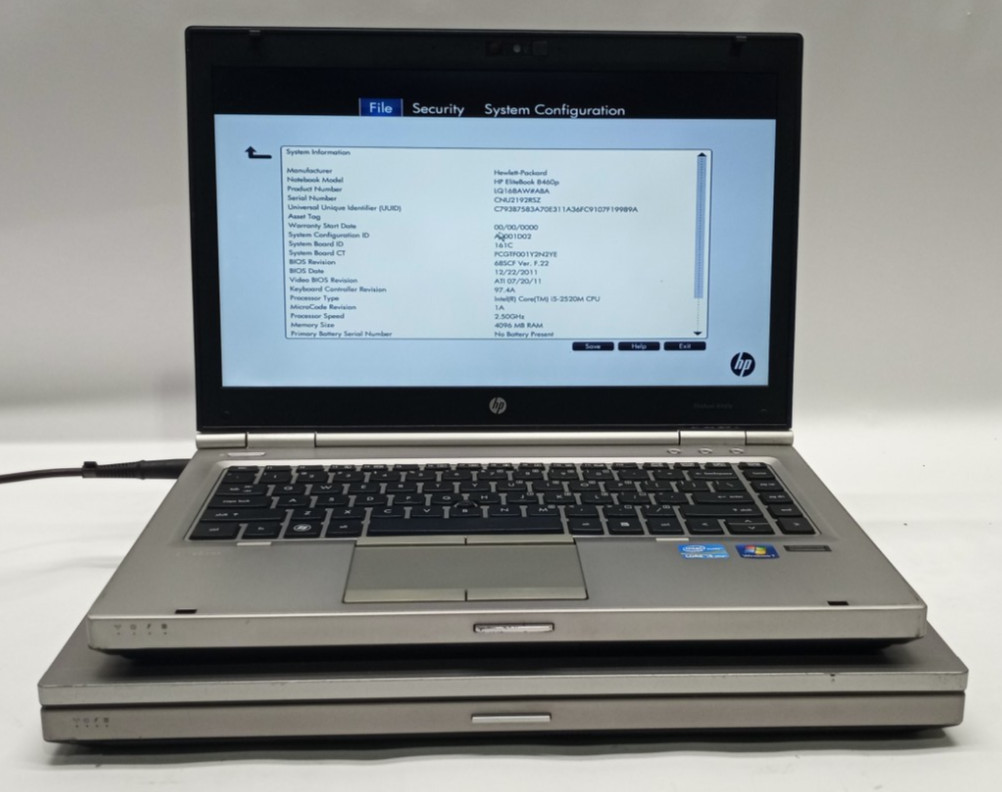 Lot of 2 HP EliteBook 8460p&8560p i5&i7-2nd Gen 4GB NO HDD/OS NO BATTERY WH740