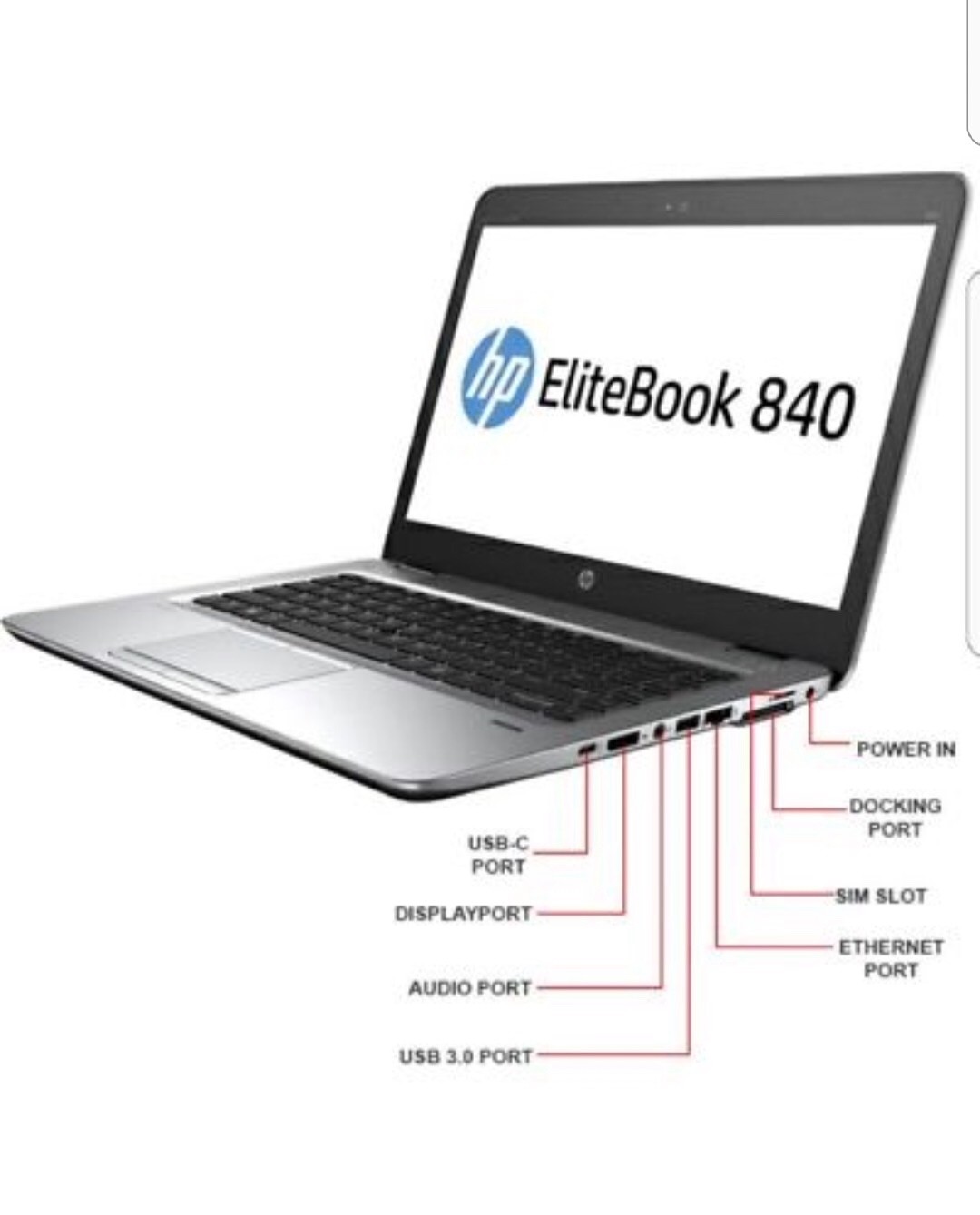 HP EliteBook 840 G3 14in. (1TB HDD, Intel Core i7 6th Gen., 3.4GHz, 16GB)…