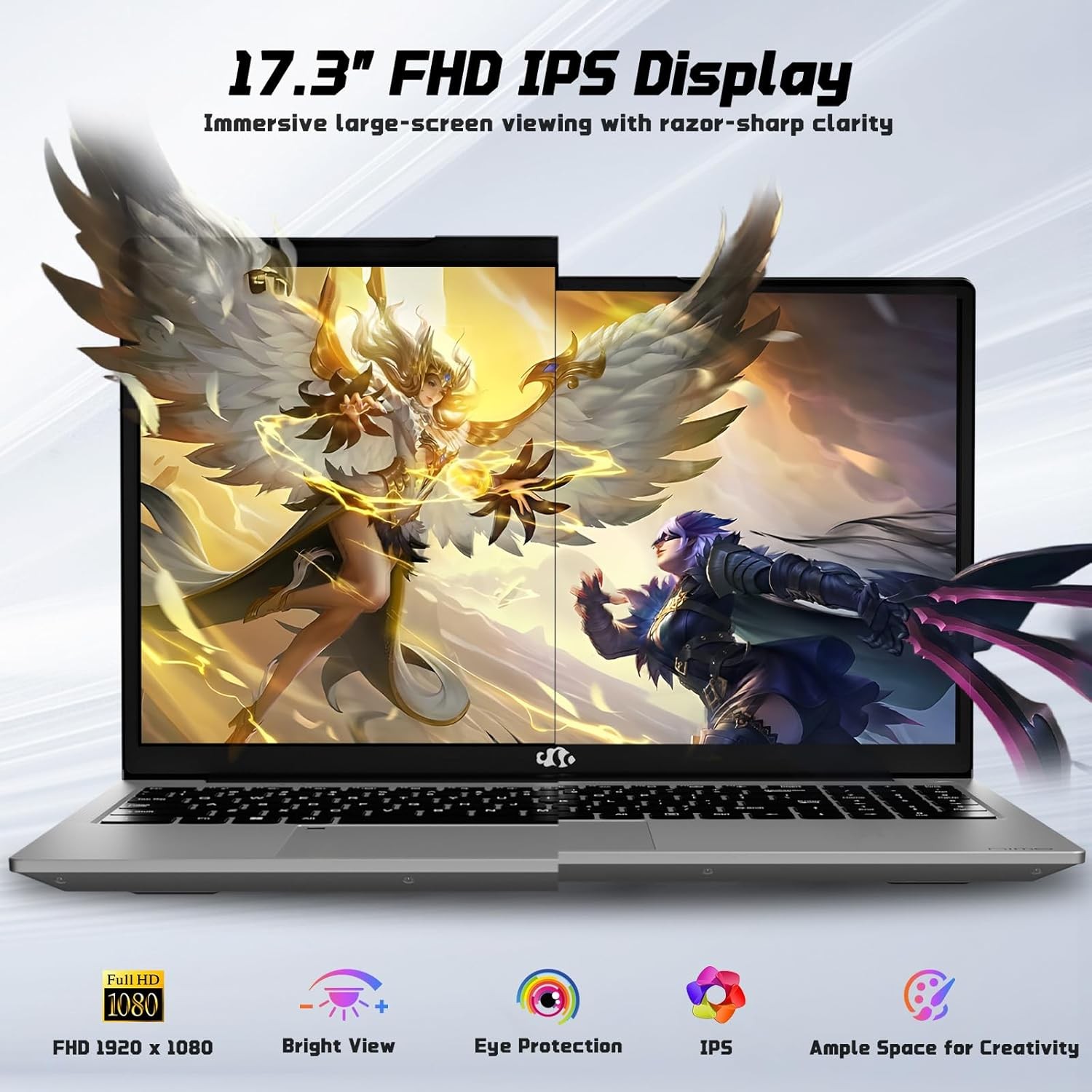 NIMO 17.3″ FHD IPS Student Laptop 4GB RAM 128GB SSD, Pentium 4 Cores N100