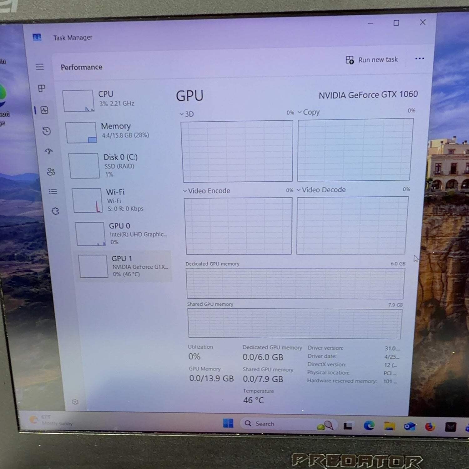 Acer Predator Helios 300 N17C1 15.3″ i7-8750H 2.2GHz 16GB RAM 256GB SSD GTX 1060