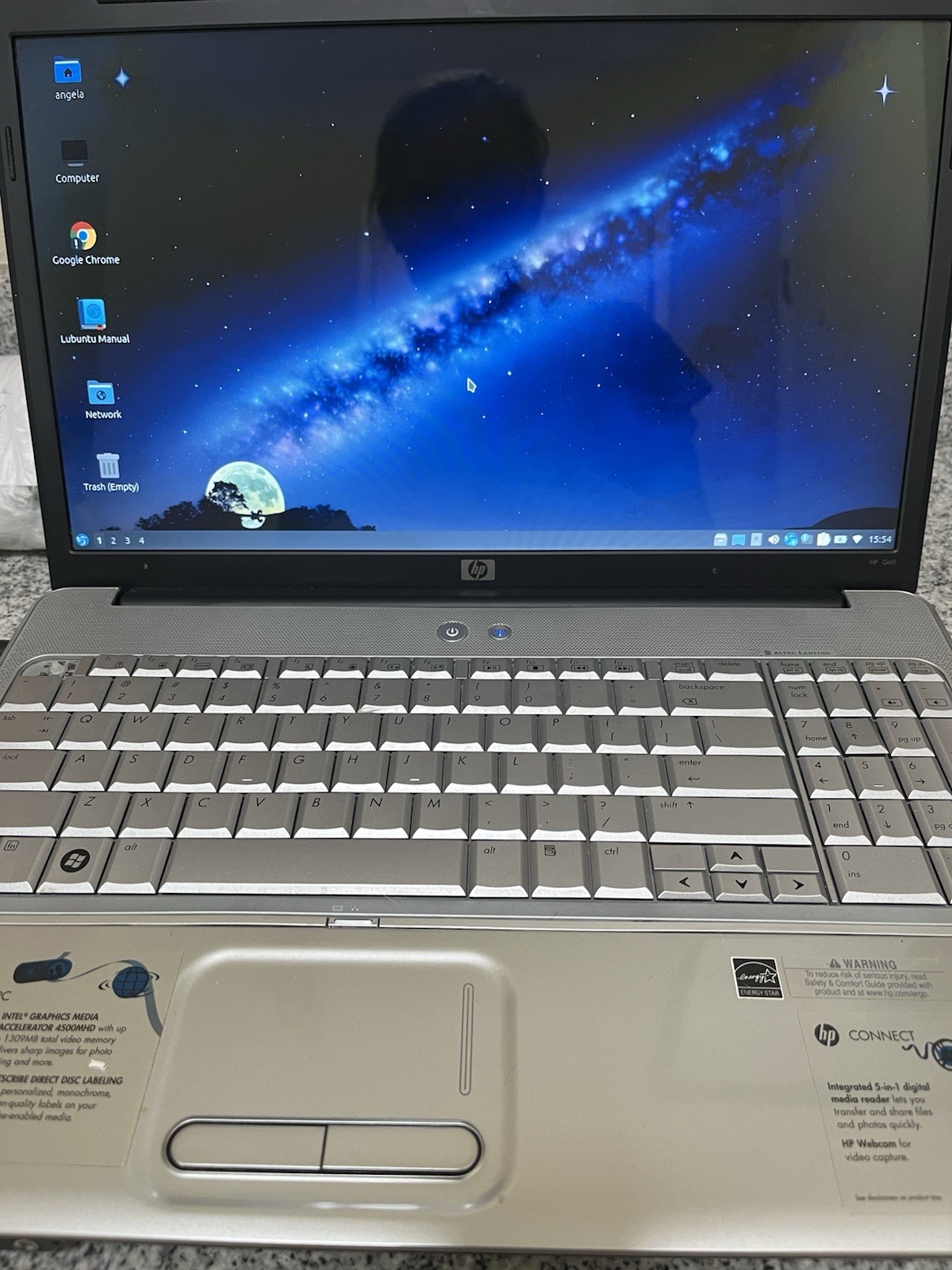 HP G60-230US 16″ Intel T4200 2.000GHz 3GiB Memory For Parts Only
