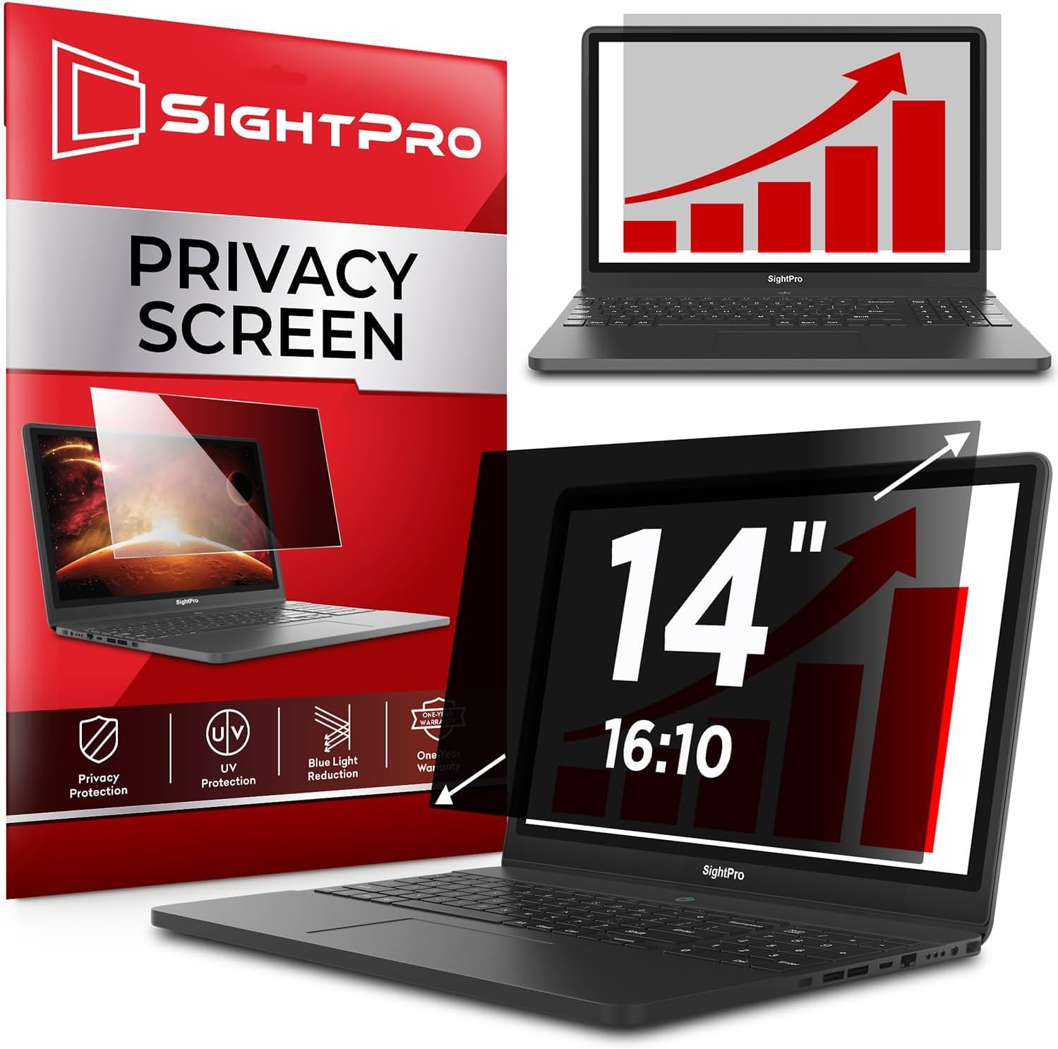Privacy Screen Filter for 14 Inch Laptop – 16:10 Anti-Glare Protector & Shield