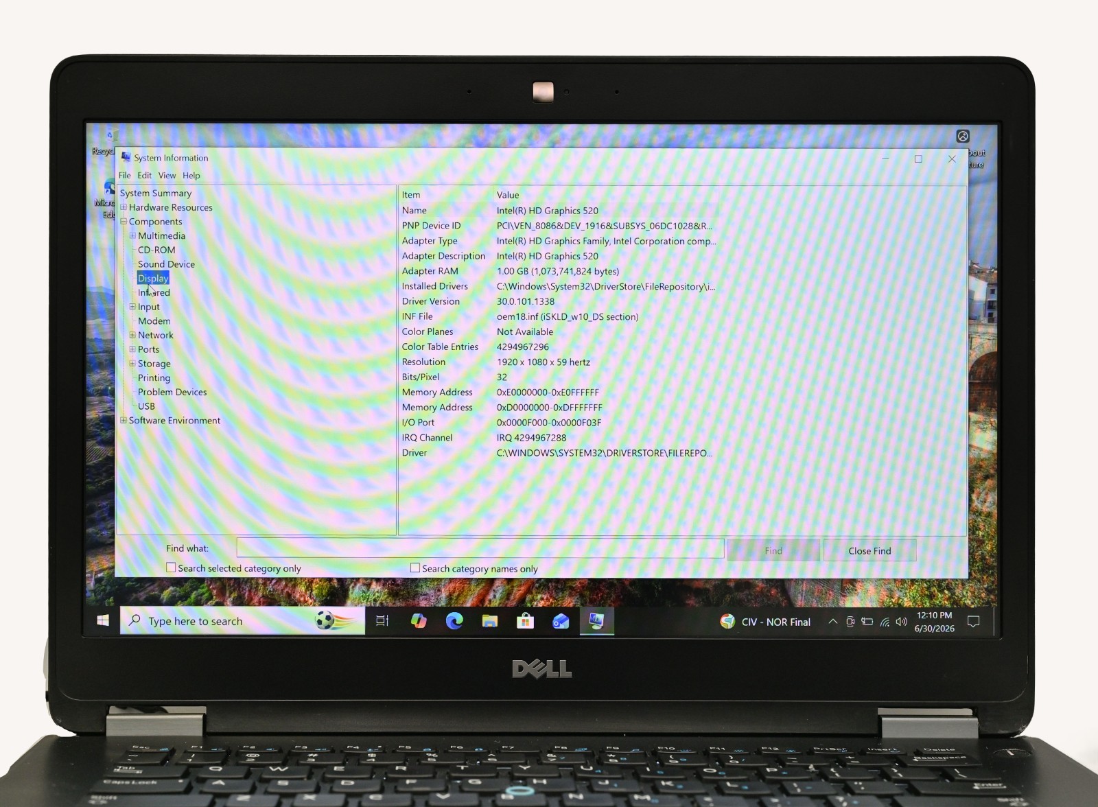 Dell Latitude E7470 i7-6600U 2.6GHz 16GB RAM 128GB SSD – Win 10 Pro BH: 96.5%
