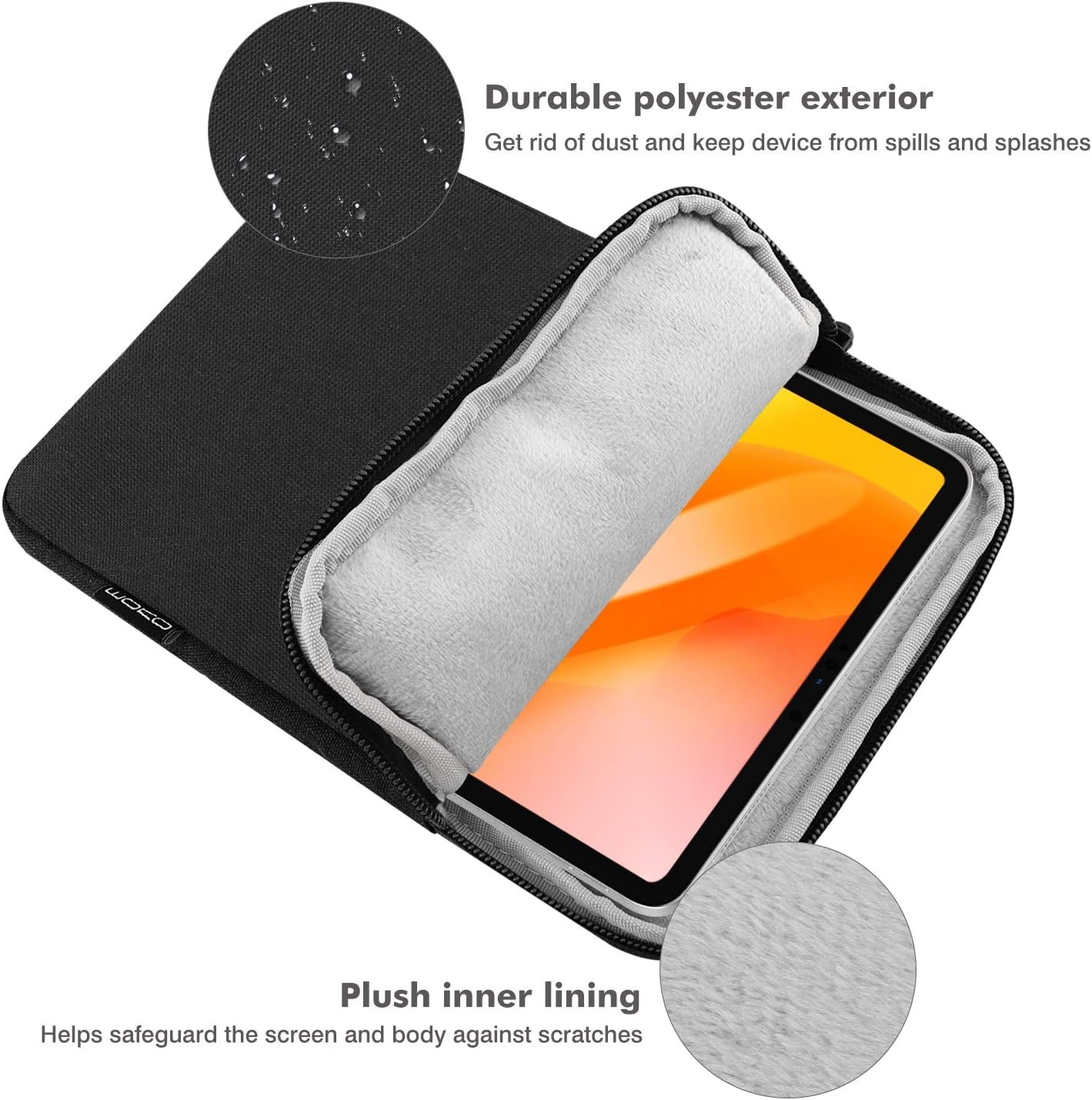 13 Inch Tablet Sleeve Compatible with Galaxy Tab S8+/S9+ 12.4″, iPad Air M4 2026