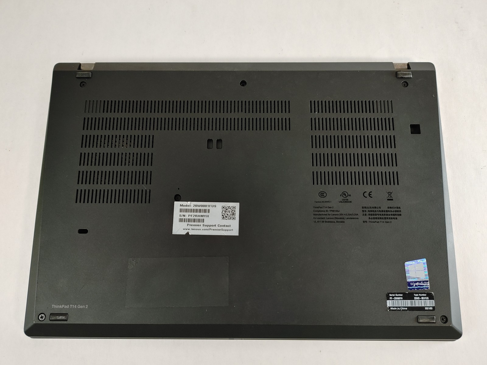 Lenovo ThinkPad T14 Gen 2 Core i7-1185G7 3.00 GHz 32 GB DDR4 256 GB NVMe Windows