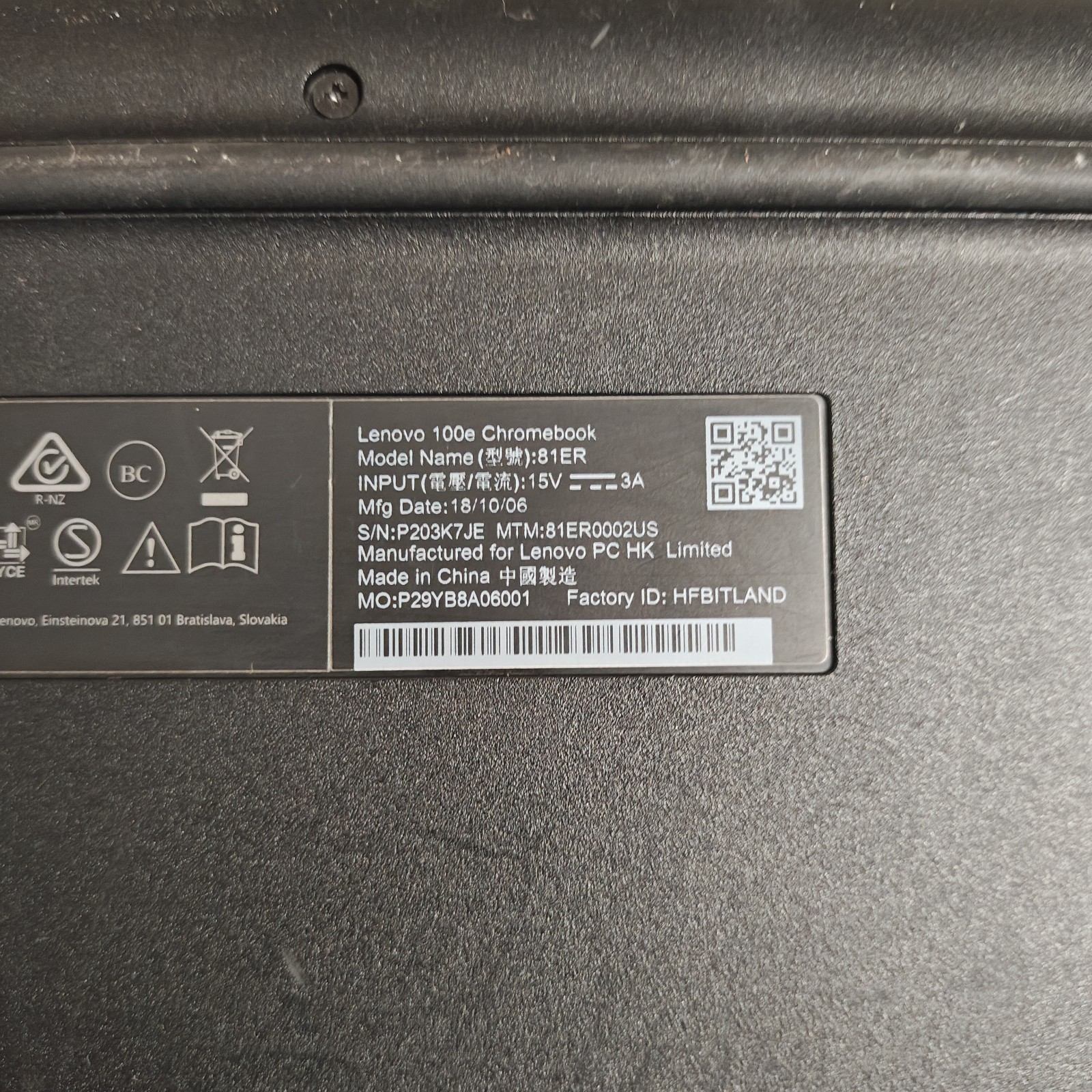 Lenovo 100e Chromebook 11.6″ Laptop – 32GB eMMC/4GB RAM – Celeron N3350 #3736