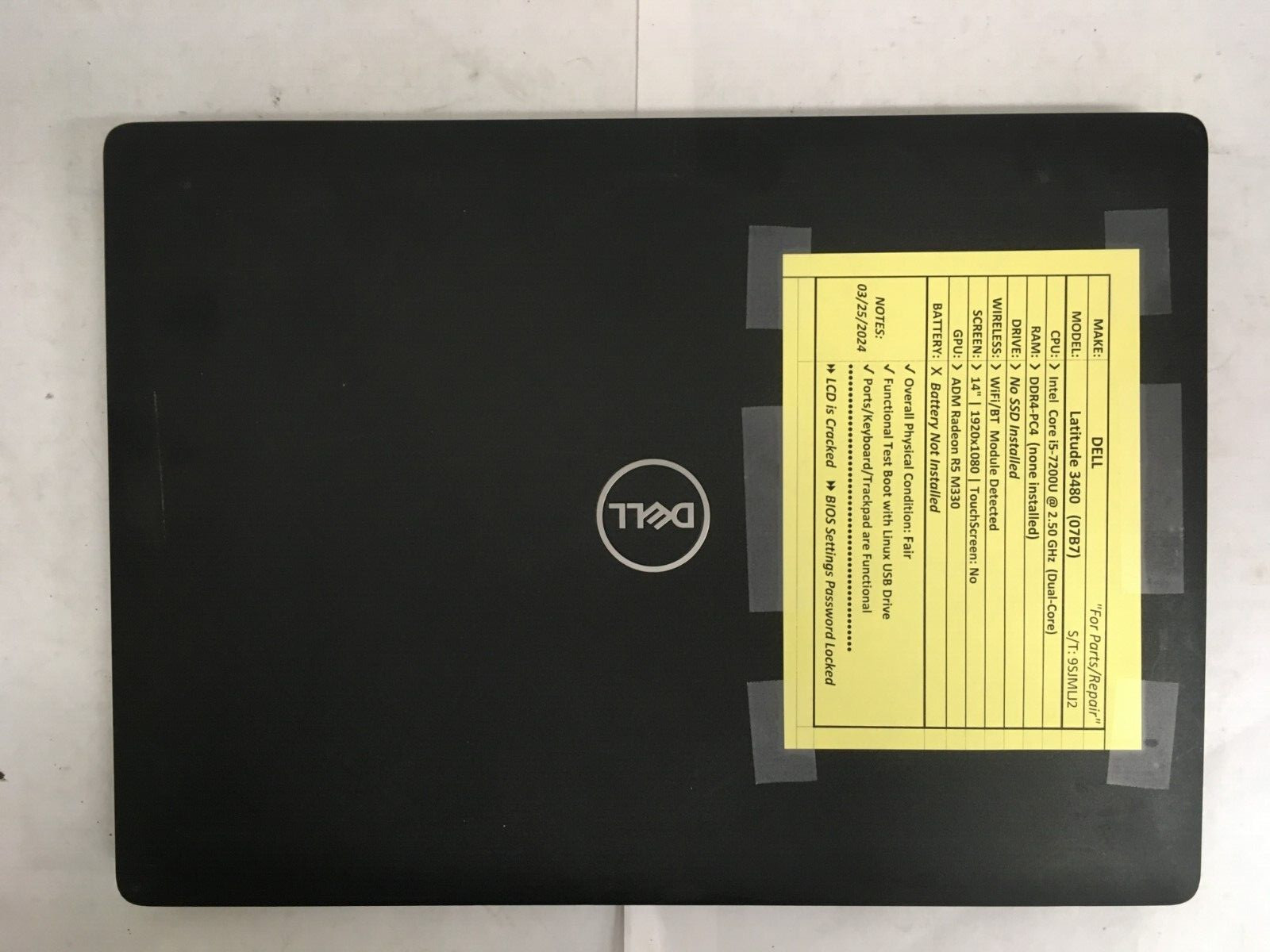 Dell Latitude 3480 i5-7200U 2.50GHz 14″ used for parts/repair – MLJ2