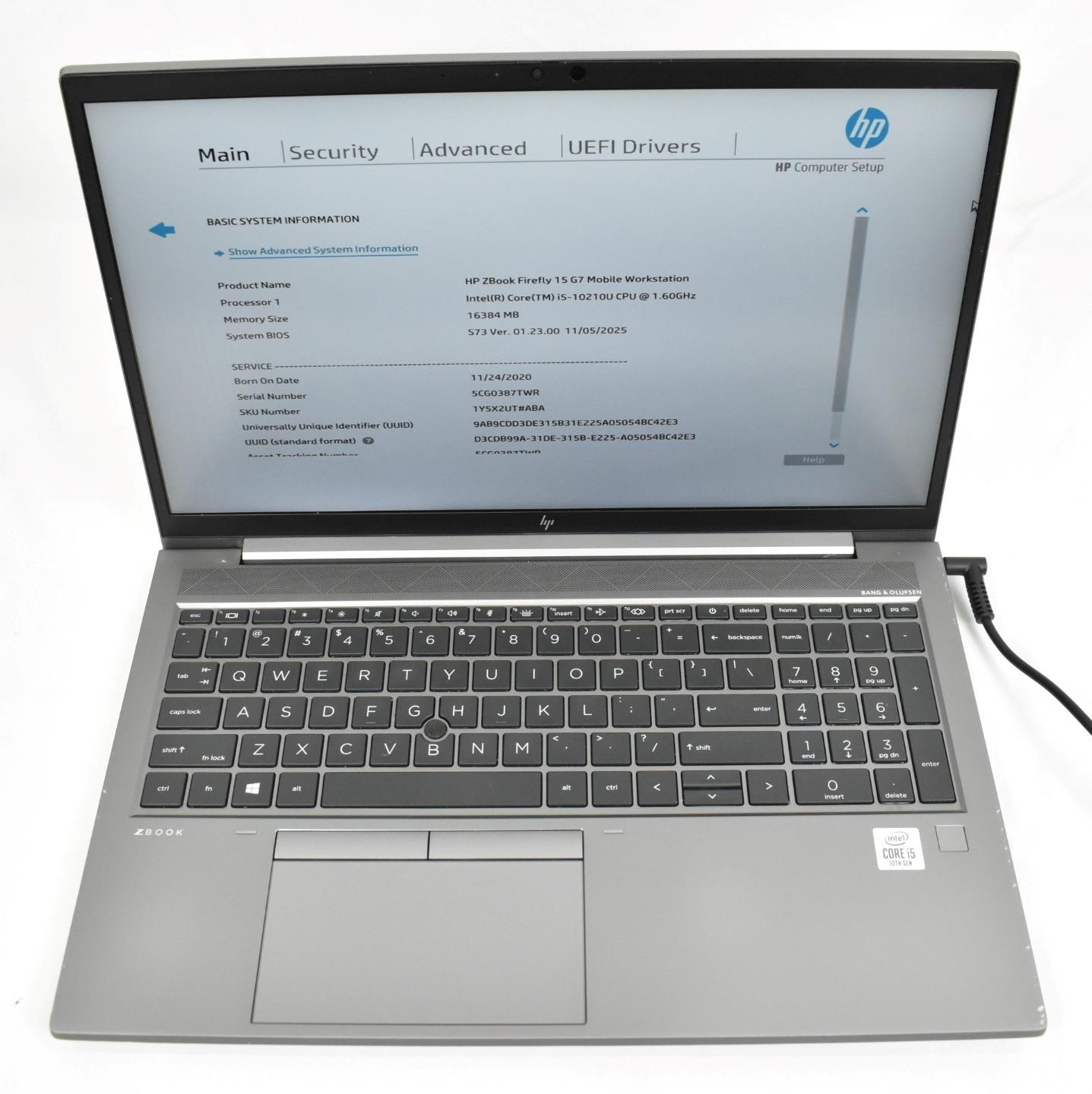 HP Z Book Firefly 15 G7 i5-10210U 1.6GHz 16GB 256GB SSD 15.6″ No OS *See Detail*