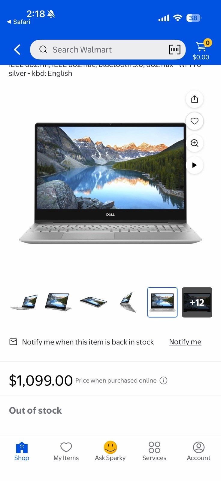 Dell Inspiron 7591 2in1 15.6″ UHD Touch i7-10510U 16GB Ram 256GB SSD READ**