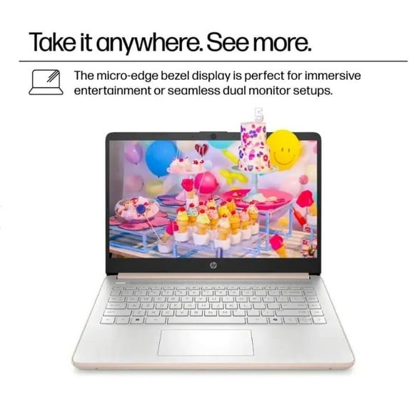 HP 14 inch, 1128GB UFS, Intel N150 (Beats N4120), Pale Rose Gold