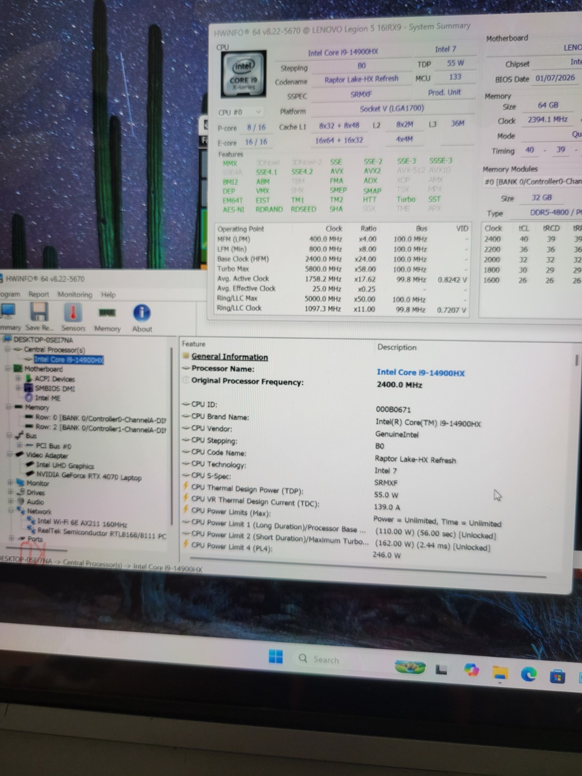MOTHERBOARD Only: Legion 5 16IRX9 i9-14900HX RTX4070 Gaming Laptop Parts Out