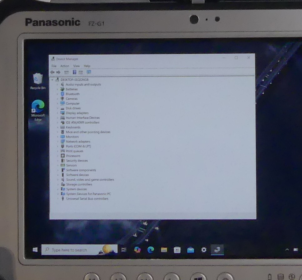 Panasonic Toughpad FZ-G1 MK3 i5-5300U 8GB 128GB Win 10 Pro Webcam Barcode Reader