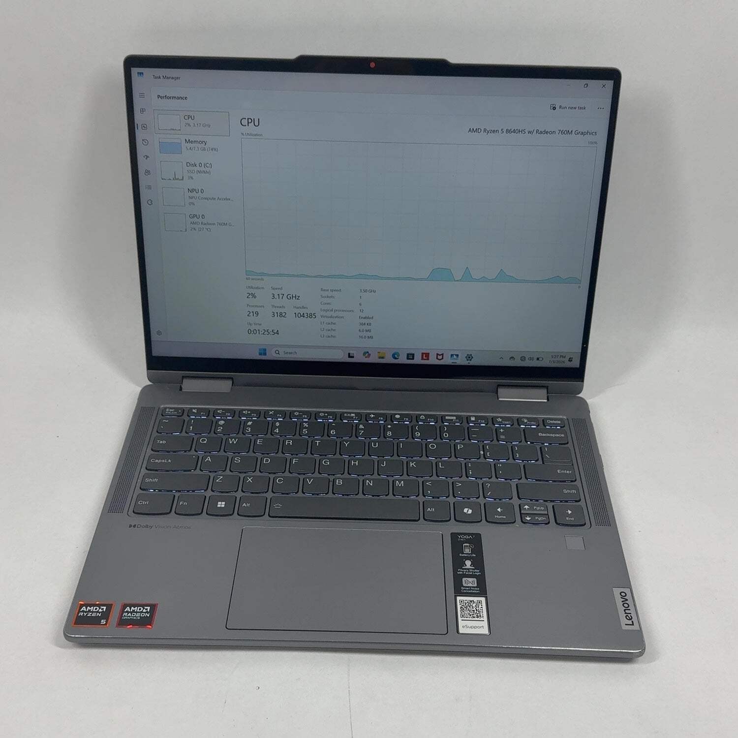 Lenovo Yoga 7 2-in-1 14APH8 14″ Ryzen 5 8640U 3.5GHz 8GB RAM 500GB SSD SSD