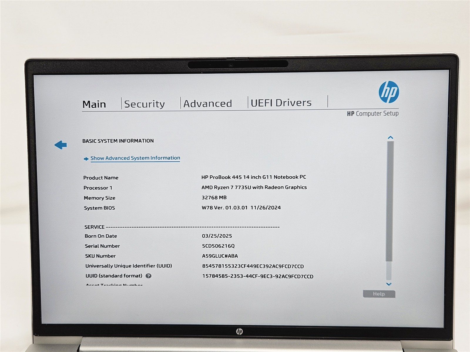 HP ProBook 445 G11 AMD Ryzen 7 7735U 32GB RAM 512GB SSD 14″ WiFi 6E Win11 Home