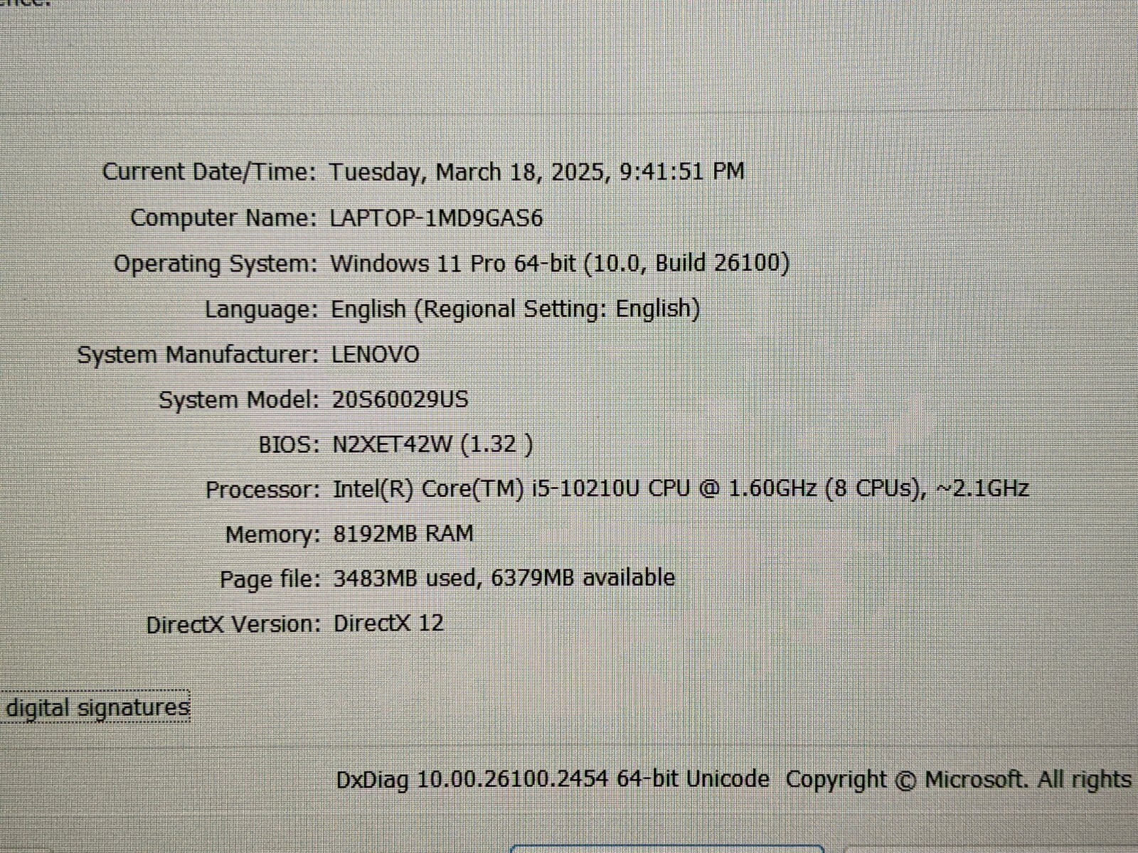 Lenovo ThinkPad T15 Gen1 15.6″FHD core i5-10210U 1.6GHZ 8GB 256GB Win11Pro +PwAd